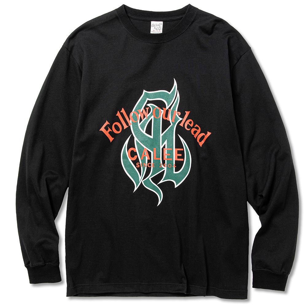 CAL Logo fol L/S t-shirt -Naturally paint design- (Black) / ロングスリーブ Tシャツ - M