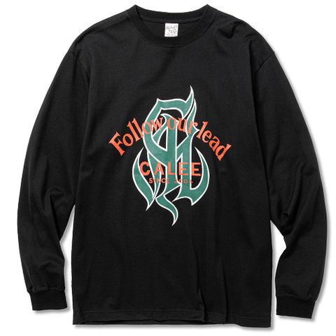 CAL Logo fol L/S t-shirt -Naturally paint design- (Black) / ロングスリーブ Tシャツ