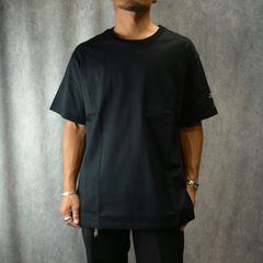 ハイゲージ天竺 ドロップショルダー Tシャツ (BLACK)