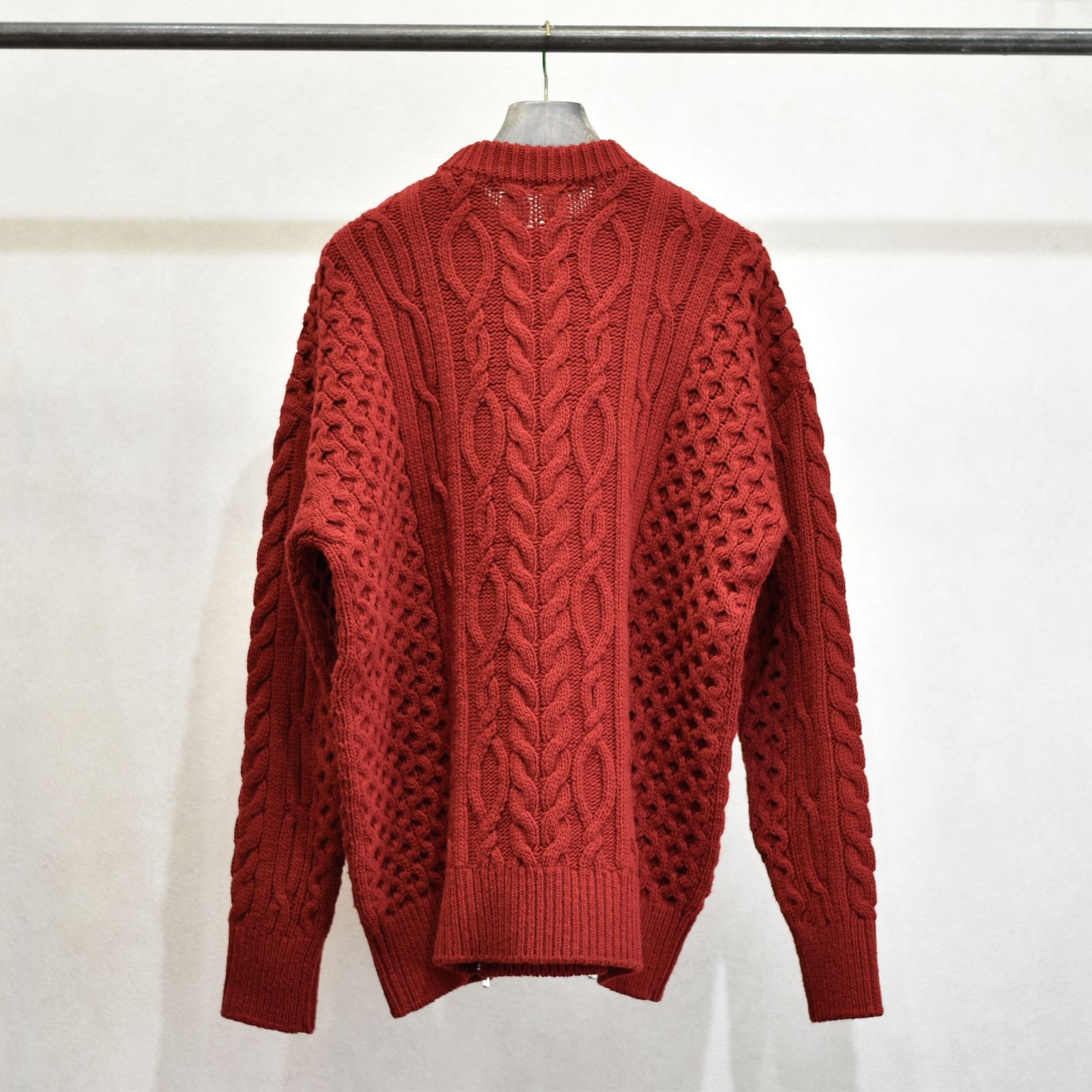 ZIPPED FISHERMAN KNIT SWEATER"