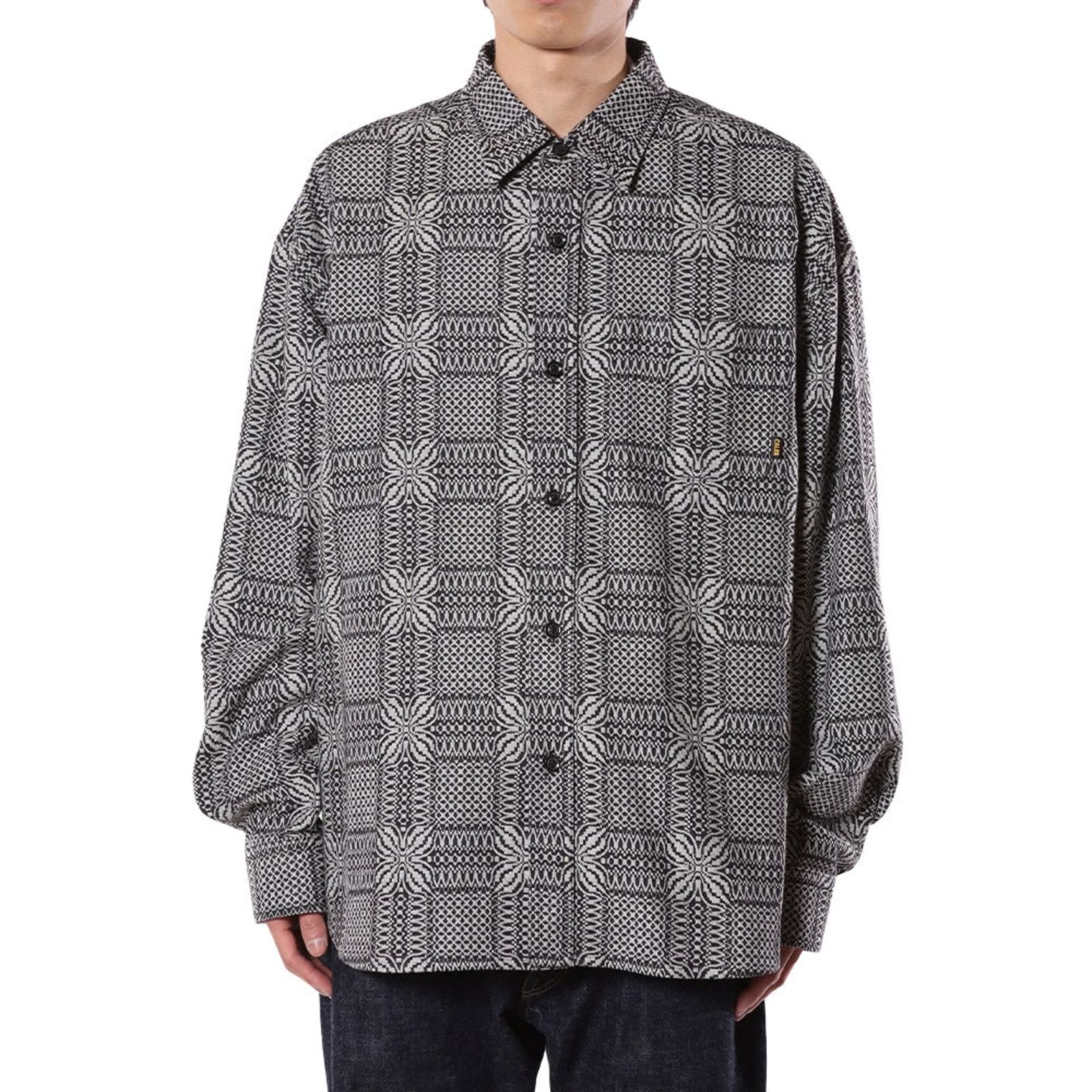 JACQUARD L/S SH (BLACK)｜ジャガード織り 長袖シャツ｜CL-26AWJQ004