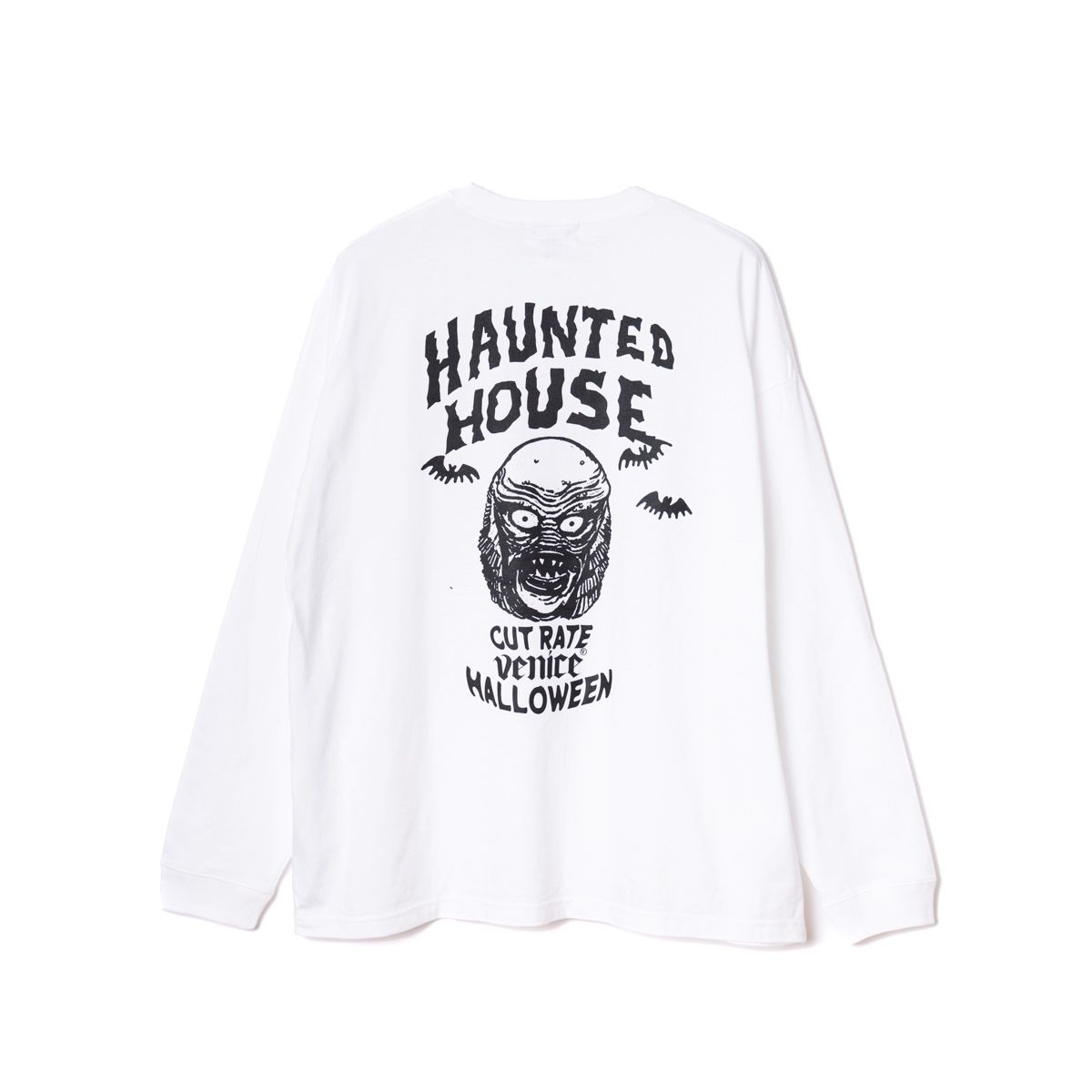HORROR NIGHT DROP SHOULDER L/S TEE <MERMAN> (WHITE) / ドロップショルダー ロンT
