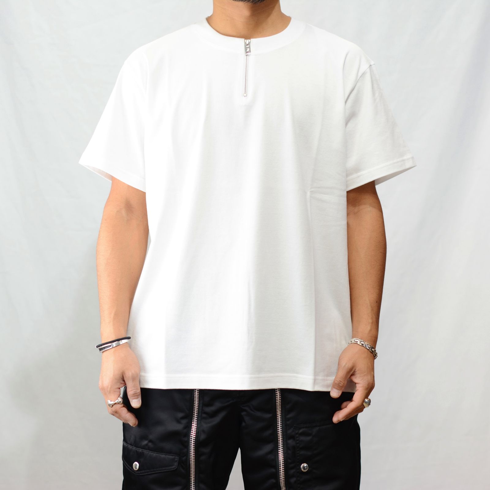 Zip t-shirt （WHT）