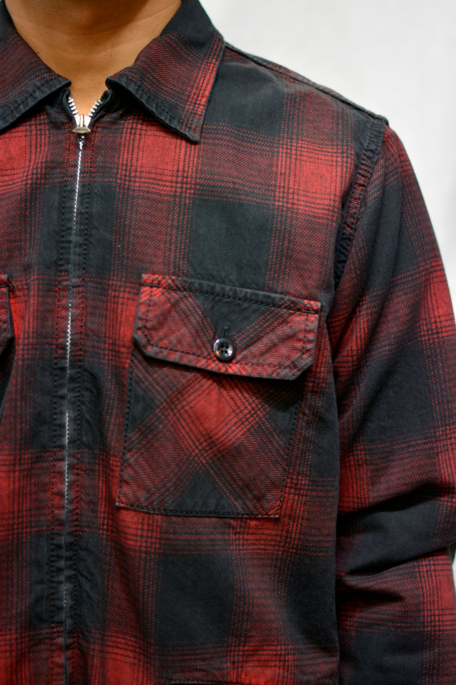 MINEDENIM - Black Denim Check Quiltriner Shirt BZ RPT | chord