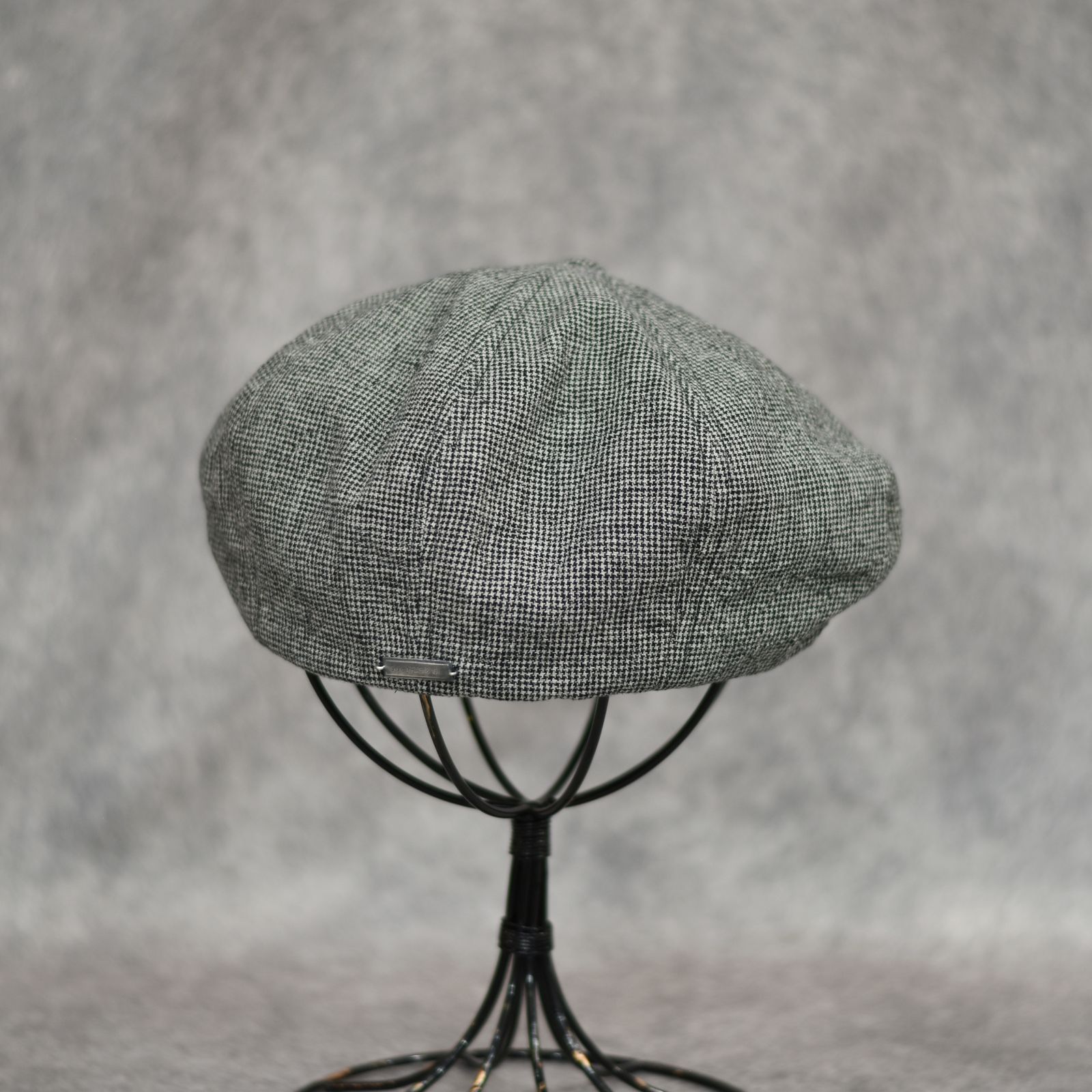 Linen Houndstooth Casquette "OLDBOY" (IVORY) / 千鳥格子 キャスケット