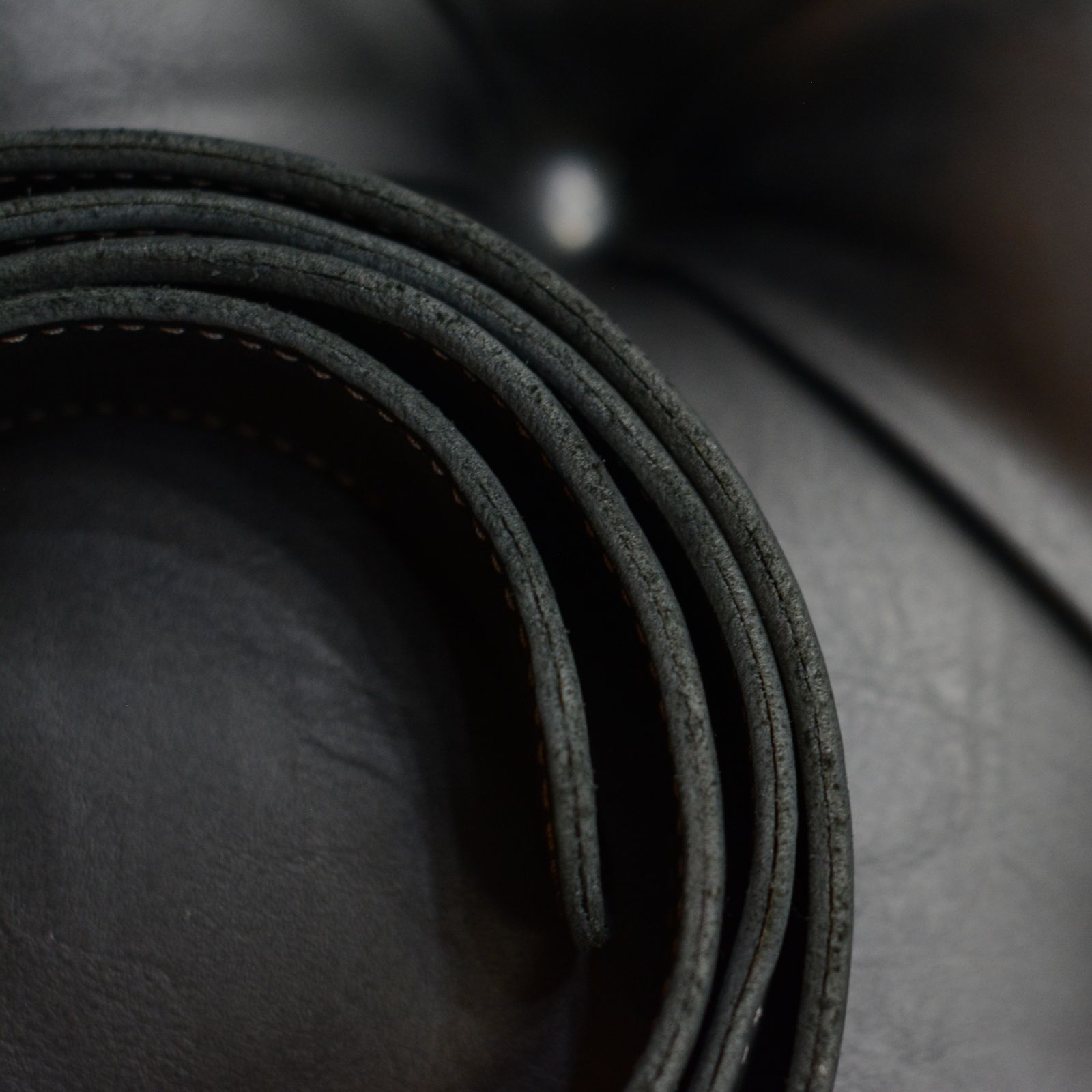 CALF LEATHER BELT D-RING NARROW LONG”
