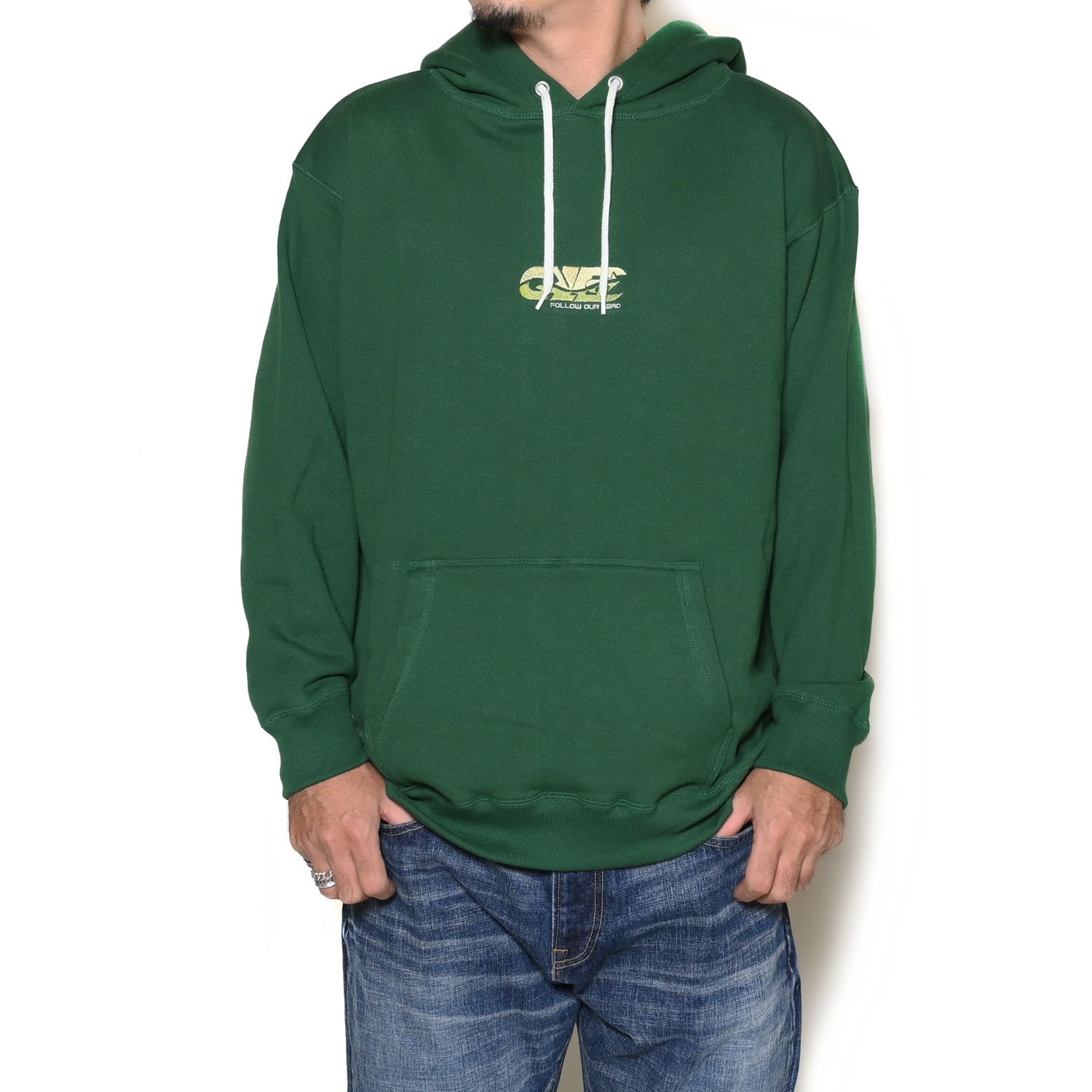 CALEE RC LOGO PULLOVER HOODIE (GREEN)