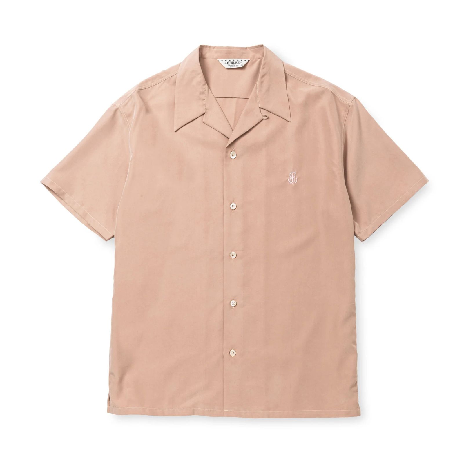 SILKY TOUCH CAL NT LOGO EMBROIDERY SH (SALMON PINK) / オープンカラー半袖シャツ