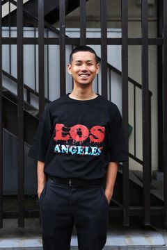 CUTRATE LOS LOGO DROP SHOULDER S/S -T-SHIRT (BLACK) / ドロップショルダー プリントTシャツ