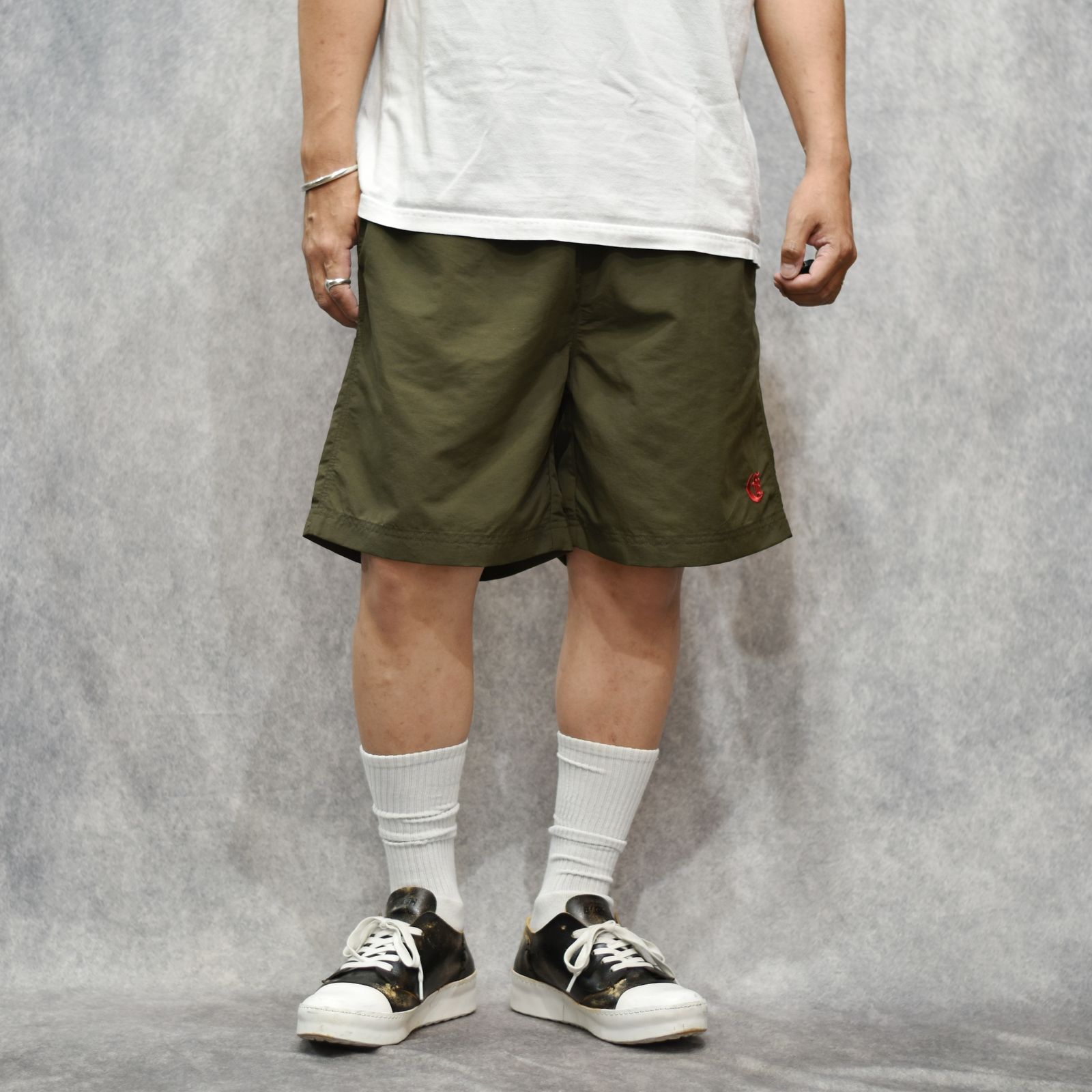 CR LOGO NYLON SHORTS (OLIVE)｜ナイロン ショートパンツ・ショーツ｜CR-26SS015