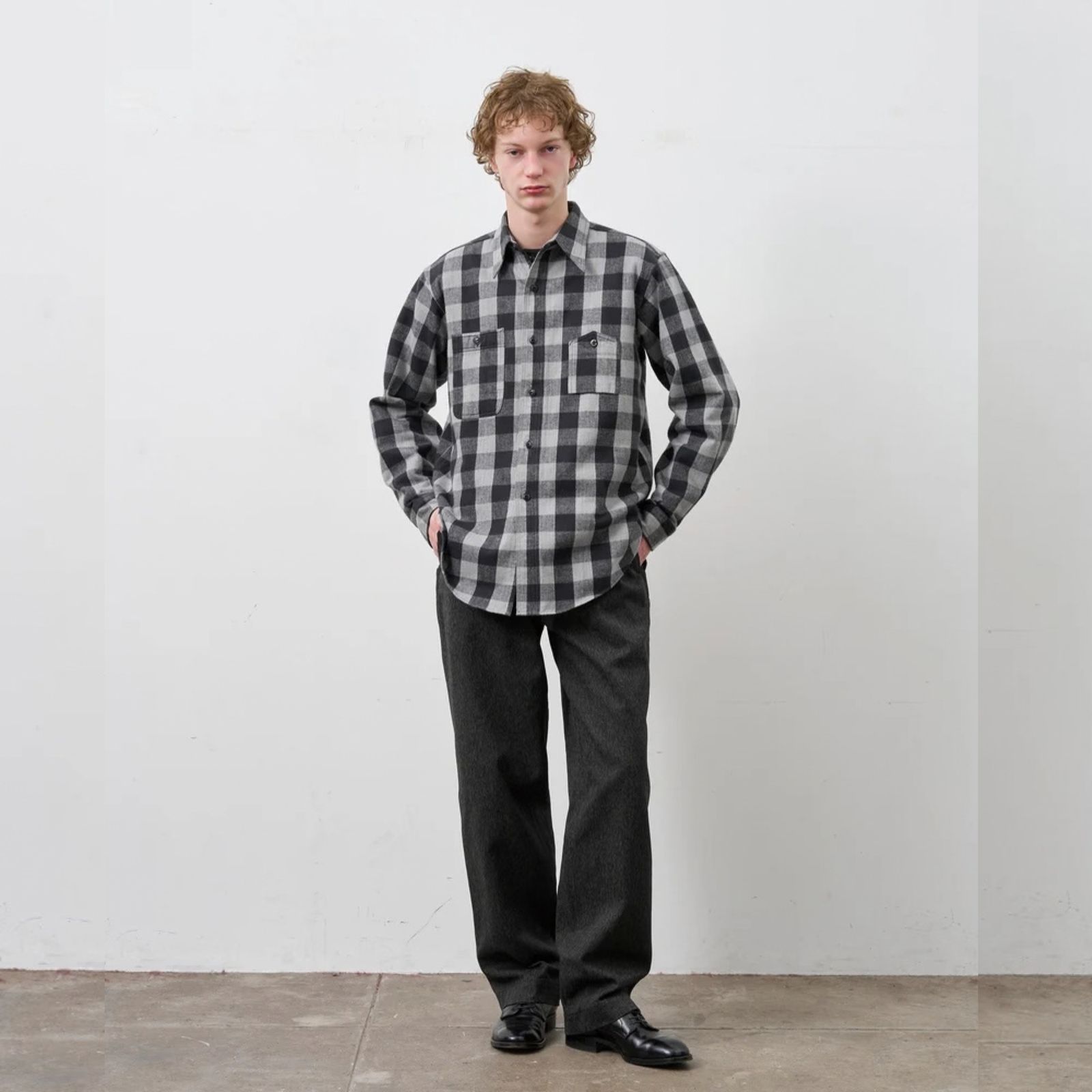 Y1945 FLANNEL CHECK SHIRT （GRAY / グレー）｜602-262-04