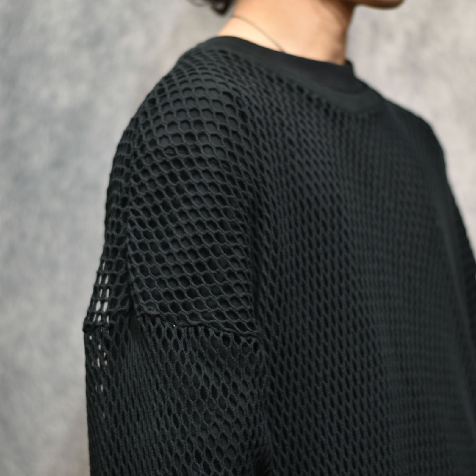 MESH TAIL LONG SLEEVE TOP (BK)｜テイルロングスリーブ｜PD26SC04