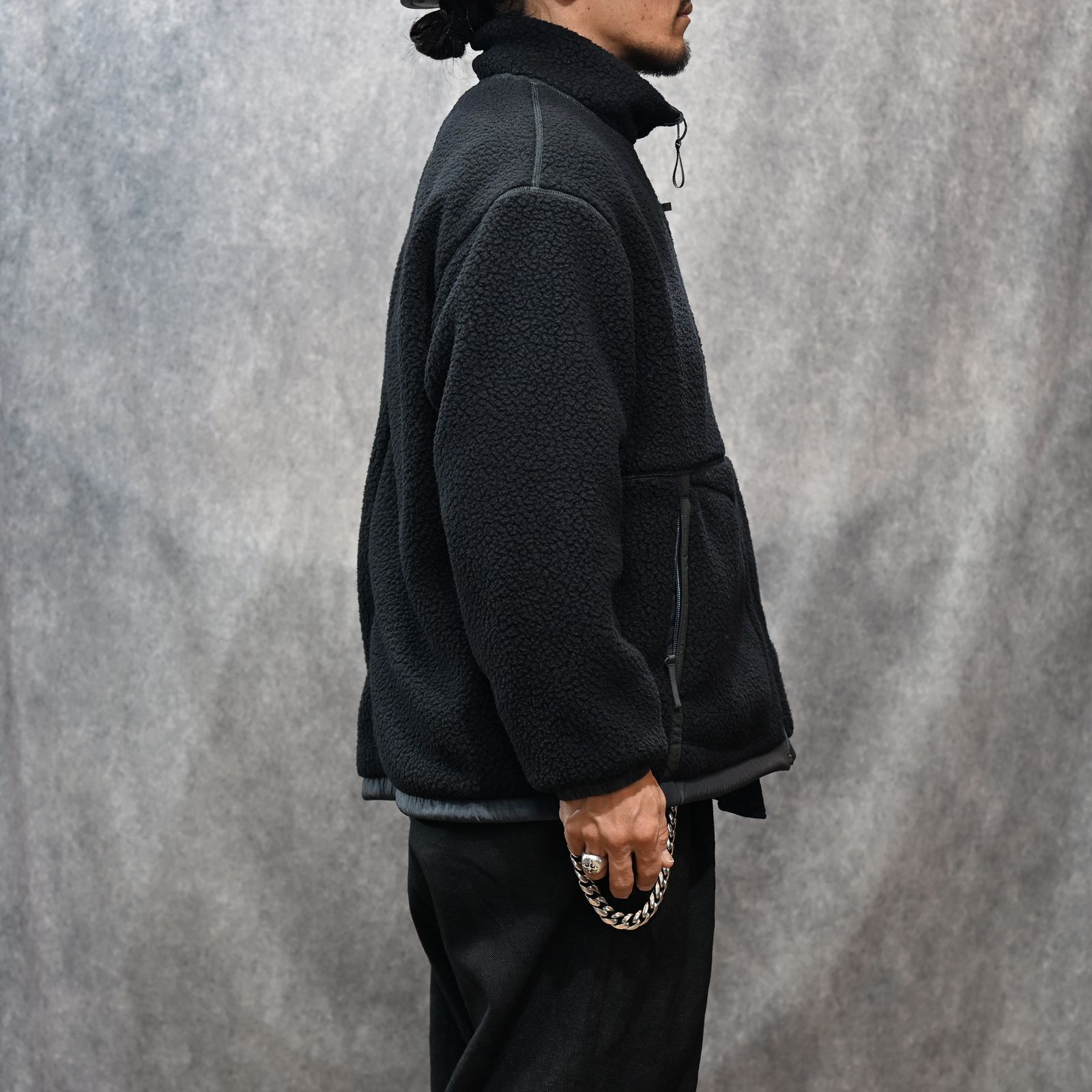 FLEECE LINER NYLON ZIP UP JACKET （BLACK）｜フリース リバーシブルジャケット （ブラック） PC-022-3623-10