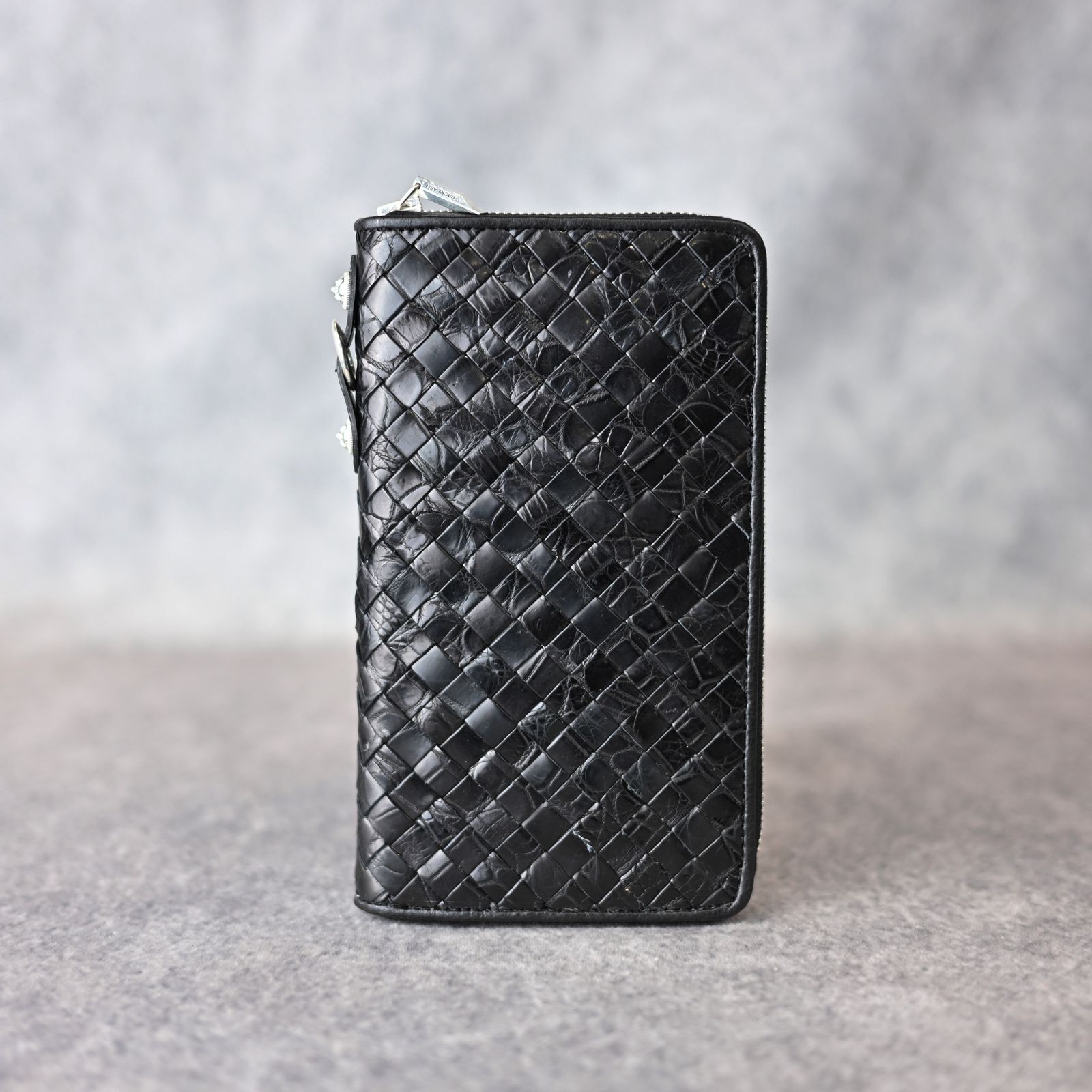オイルクロコメッシュ ラウンドジップ財布 (BLACK / ブラック) THE LINE / T-123
