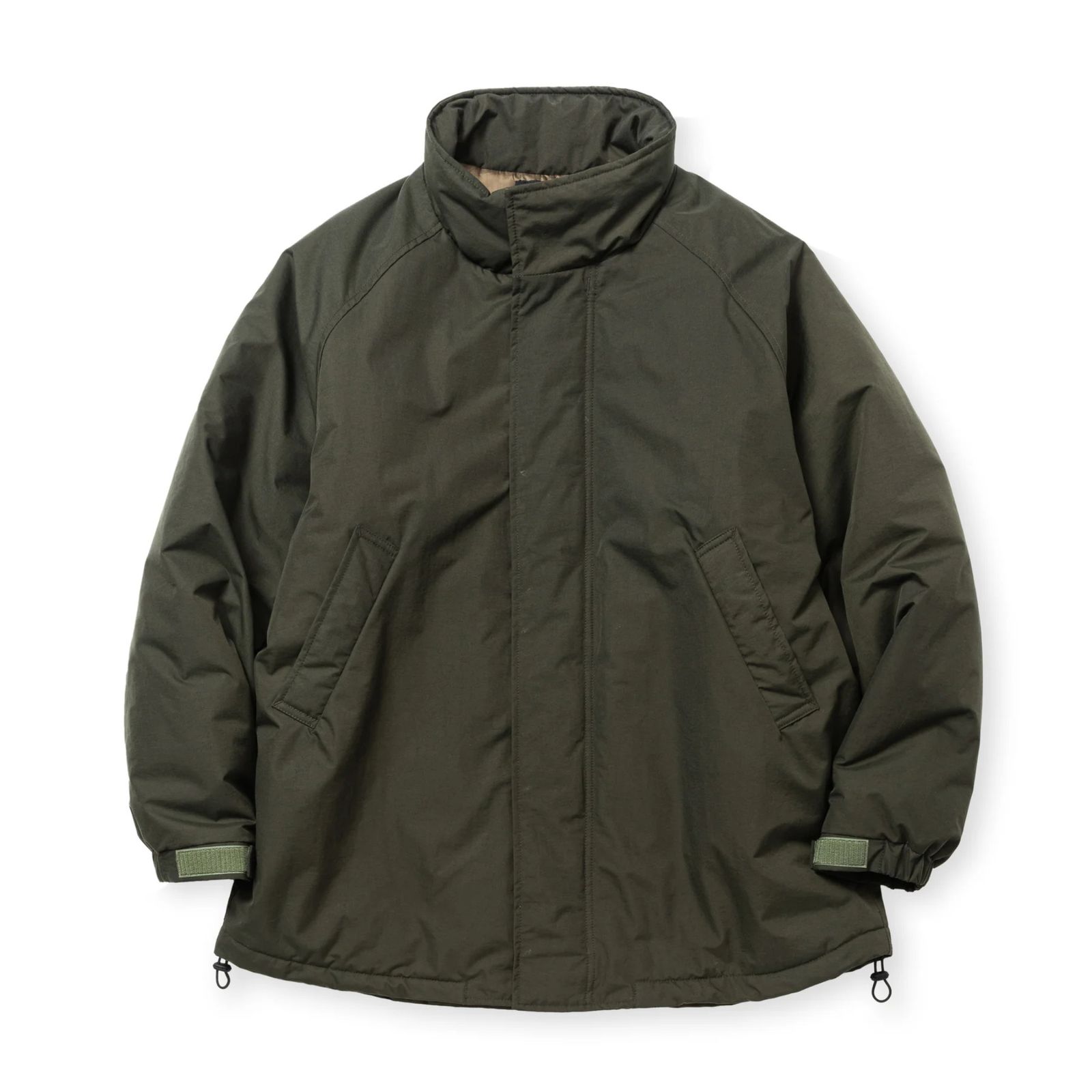 TASLAN NYLON PADDED JACKET (DARK OLIVE) / スタンドカラー パデッドジャケット