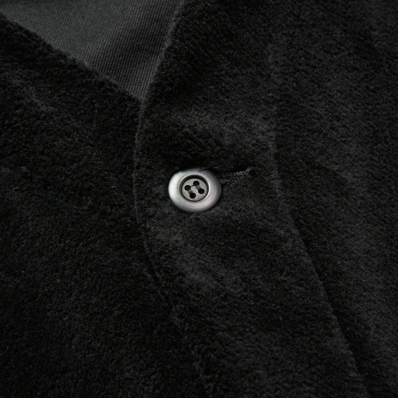 CT FLEECE BOA NO COLLAR JACKET (BLACK)｜コットンフリース ボア ノーカラージャケット｜CL-25AW017