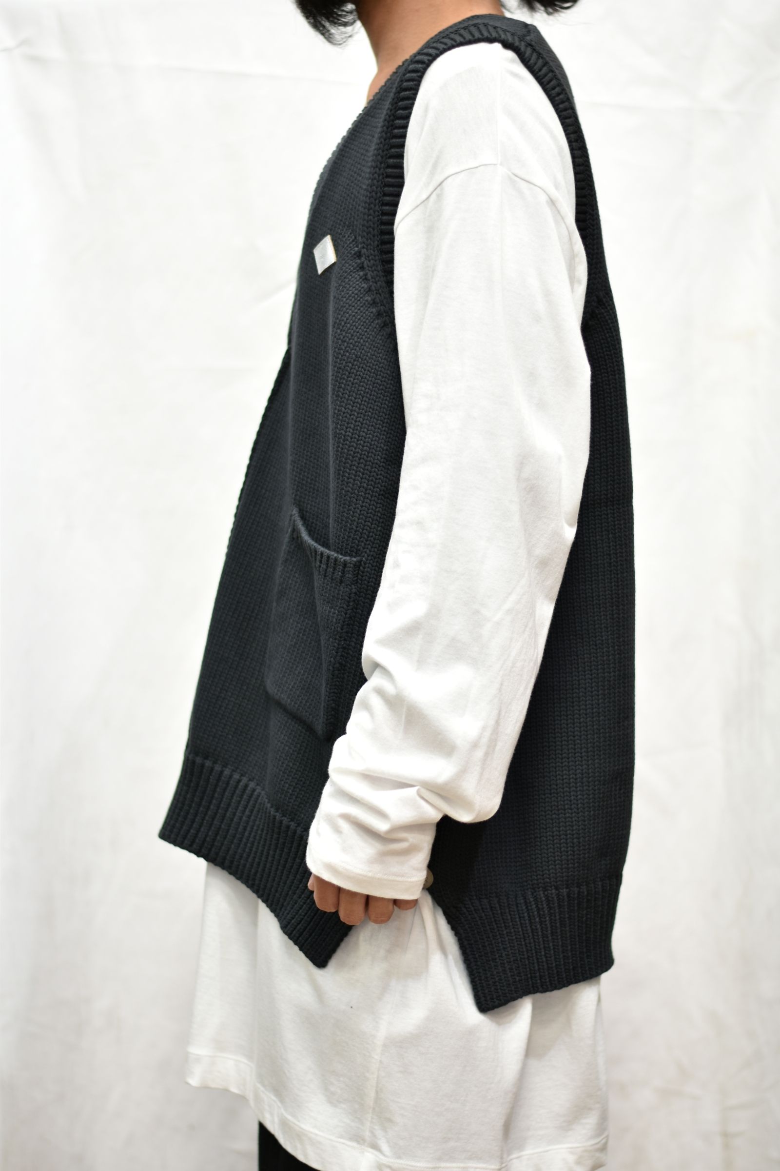 COTTON KNIT VEST (BK)