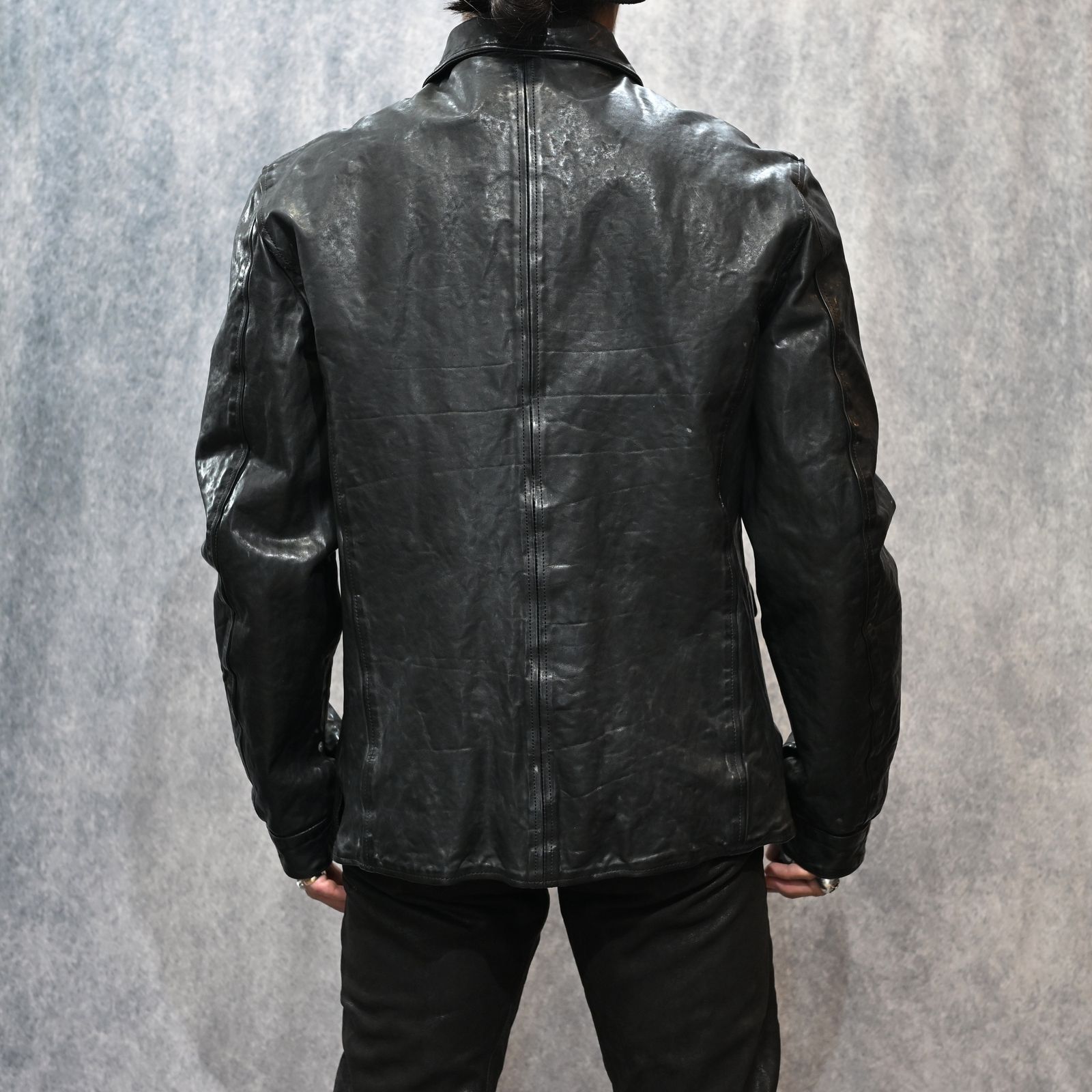 フレンチショルダー 製品染め カーコート （BLACK）｜1842-11