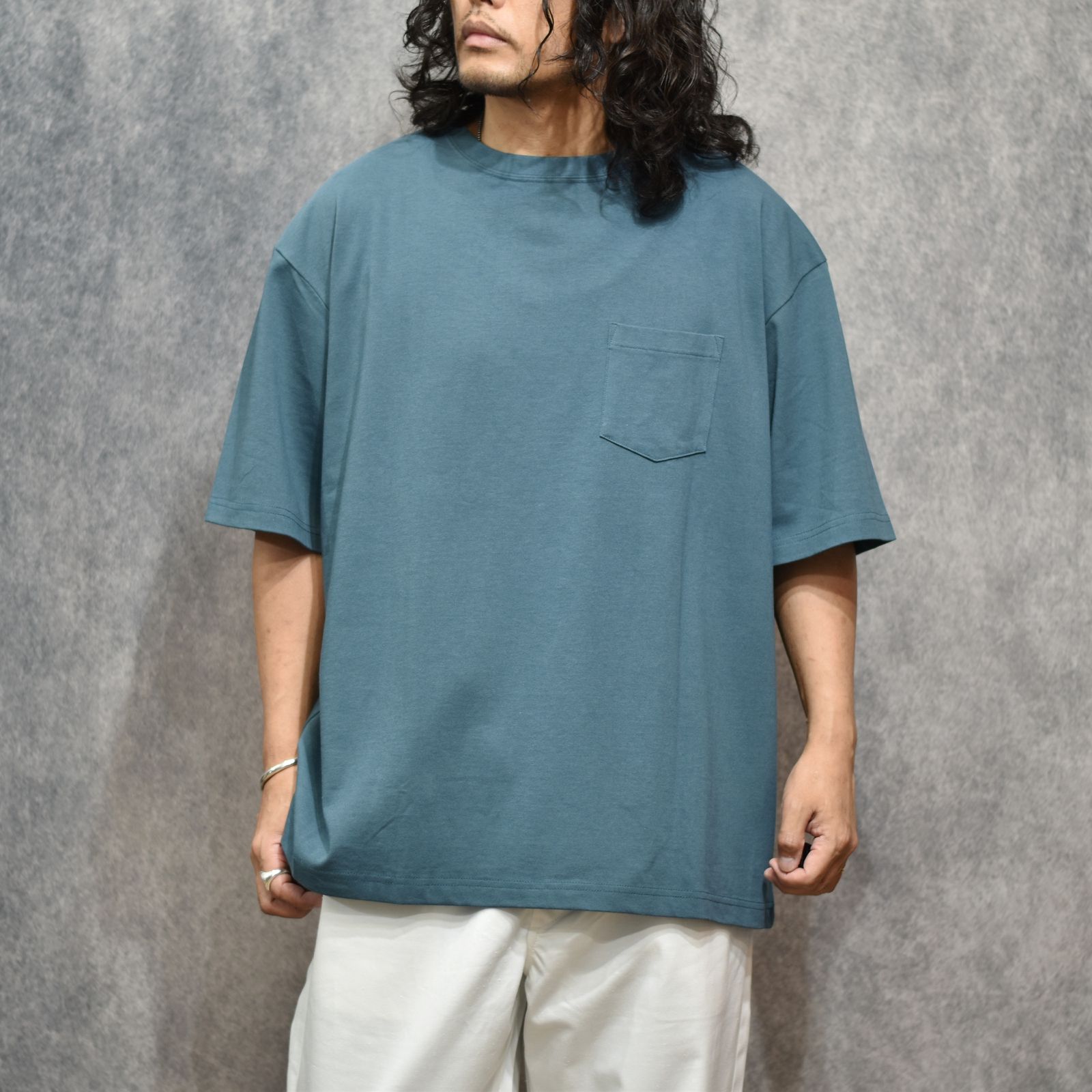 VINTAGE TYPE SNAKE LOGO POCKET TEE ＜NATURALLY PAINT DESIGN＞ (CHARCOAL NAVY)｜スネーク ロゴプリント ポケットTシャツ｜CL-26SS003NT
