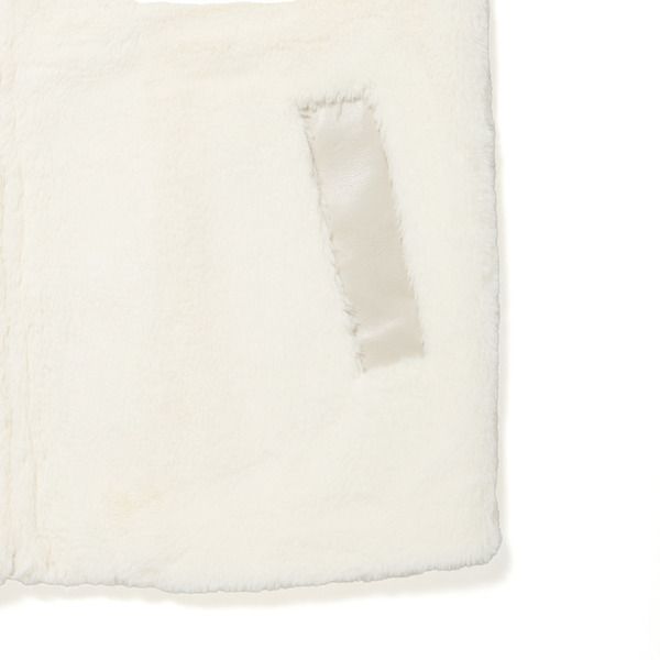 Fake Fur Middle Jacket （WHITE） / フェイクファー ジャケット ブルゾン （ホワイト）