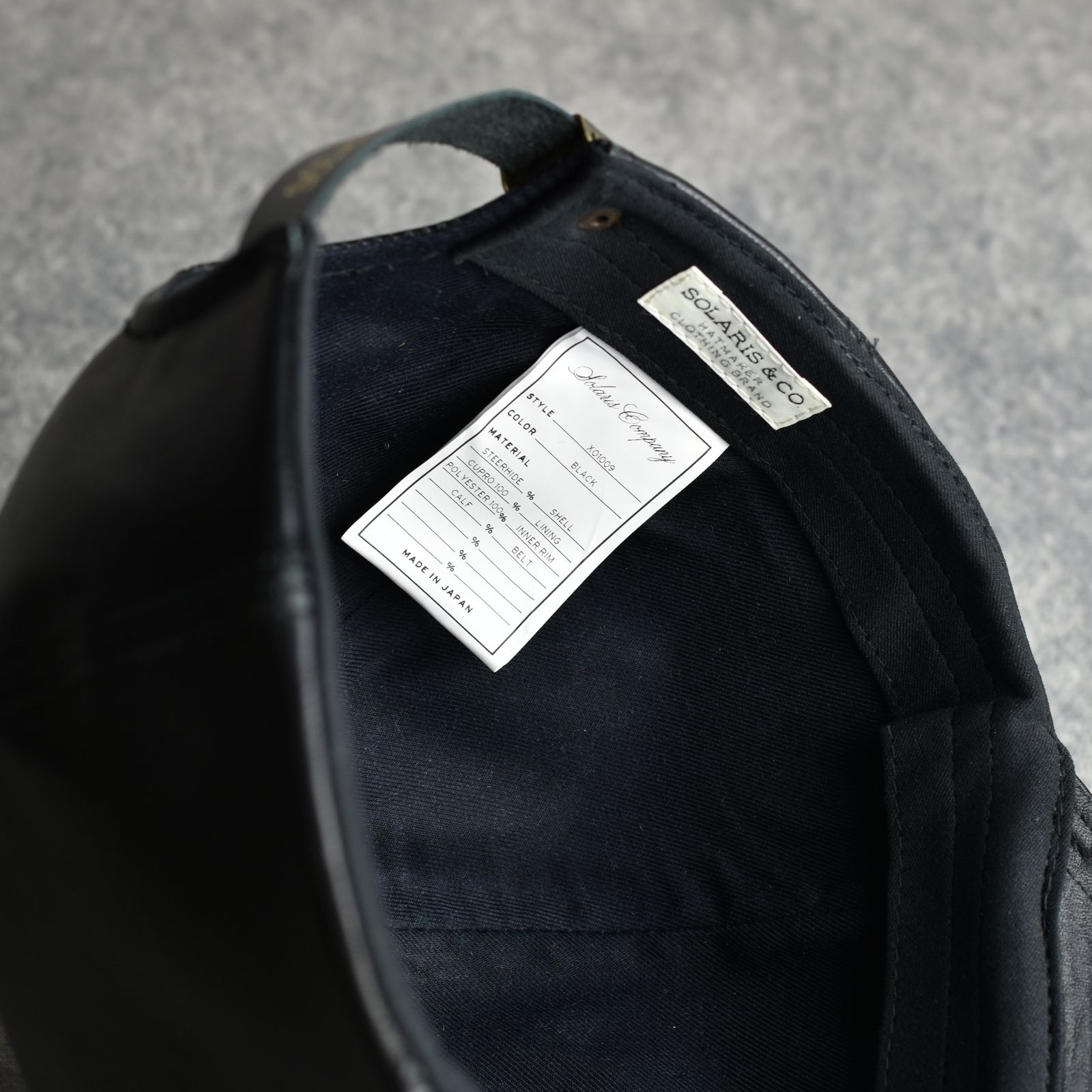 Steerhide Curved Visor Cap "LAPHROAIG" (BLACK) / ステアハイド キャップ
