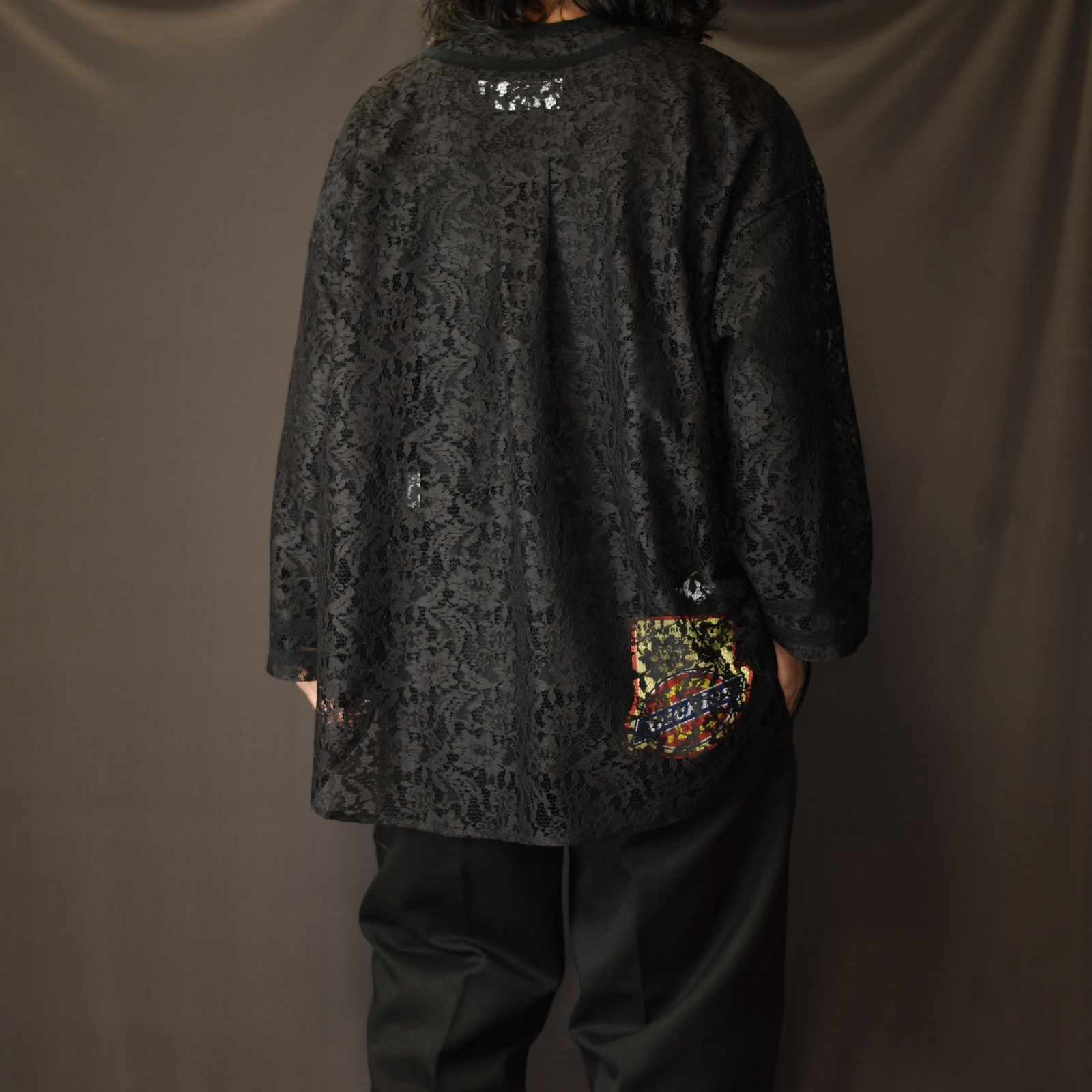 el conductorH - FLOWER LACE BASEBALL TOP (BK) / フラワーレース ベースボールシャツ | chord  online store