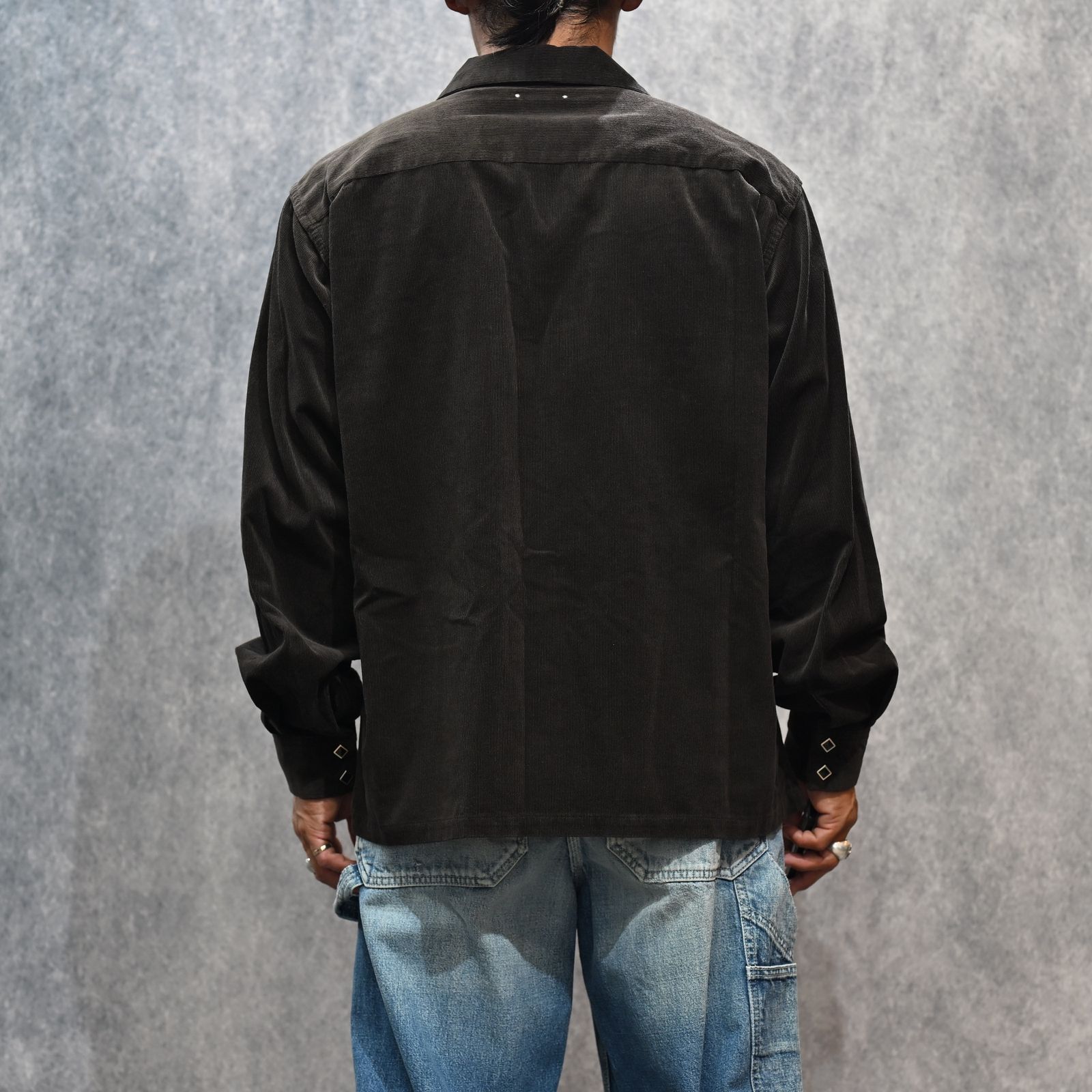 Narrow Corduroy Western Open Collar SH （DBR） / ウエスタン コーデュロイシャツ （ブラウン） 2508-5001
