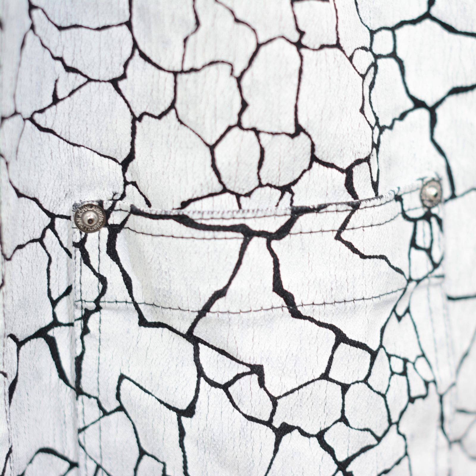 Cracked denim oversized shirt”