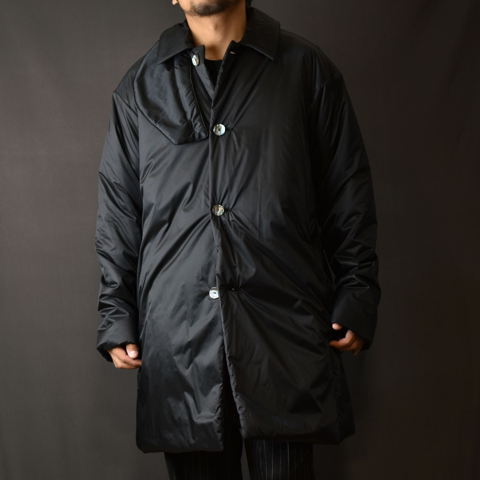 padding single coat (BLACK) / パディング シングルコート