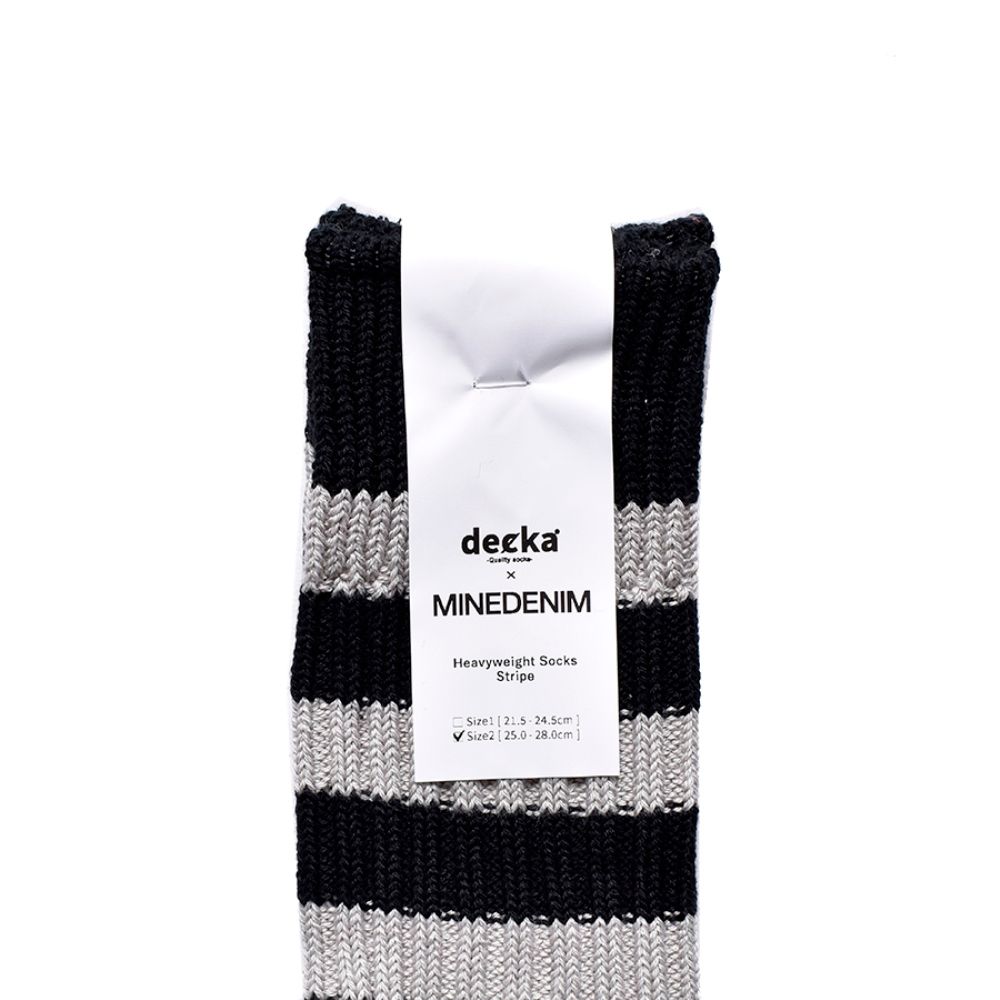 decka* MINEDENIM Border Rib SOX （GRT） /  ボーダーリブソックス （グレー）
