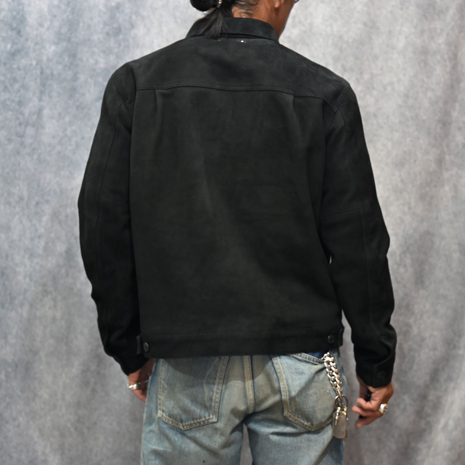 Sheep Suede Trucker JKT （BLK） / シープスエード トラッカージャケット  （ブラック）｜2509-8003