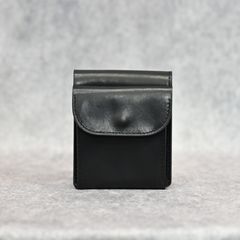 GUIDI CALF WHITE TANNING “Vitello Lucido” WALLET （BLACK）｜カーフ 白鞣し 二つ折り財布｜889-08