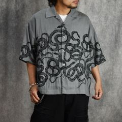 5 SLEEVES DROP SHOULDER SH (GRAY) / 5分袖 ドロップショルダー オープンカラーシャツ