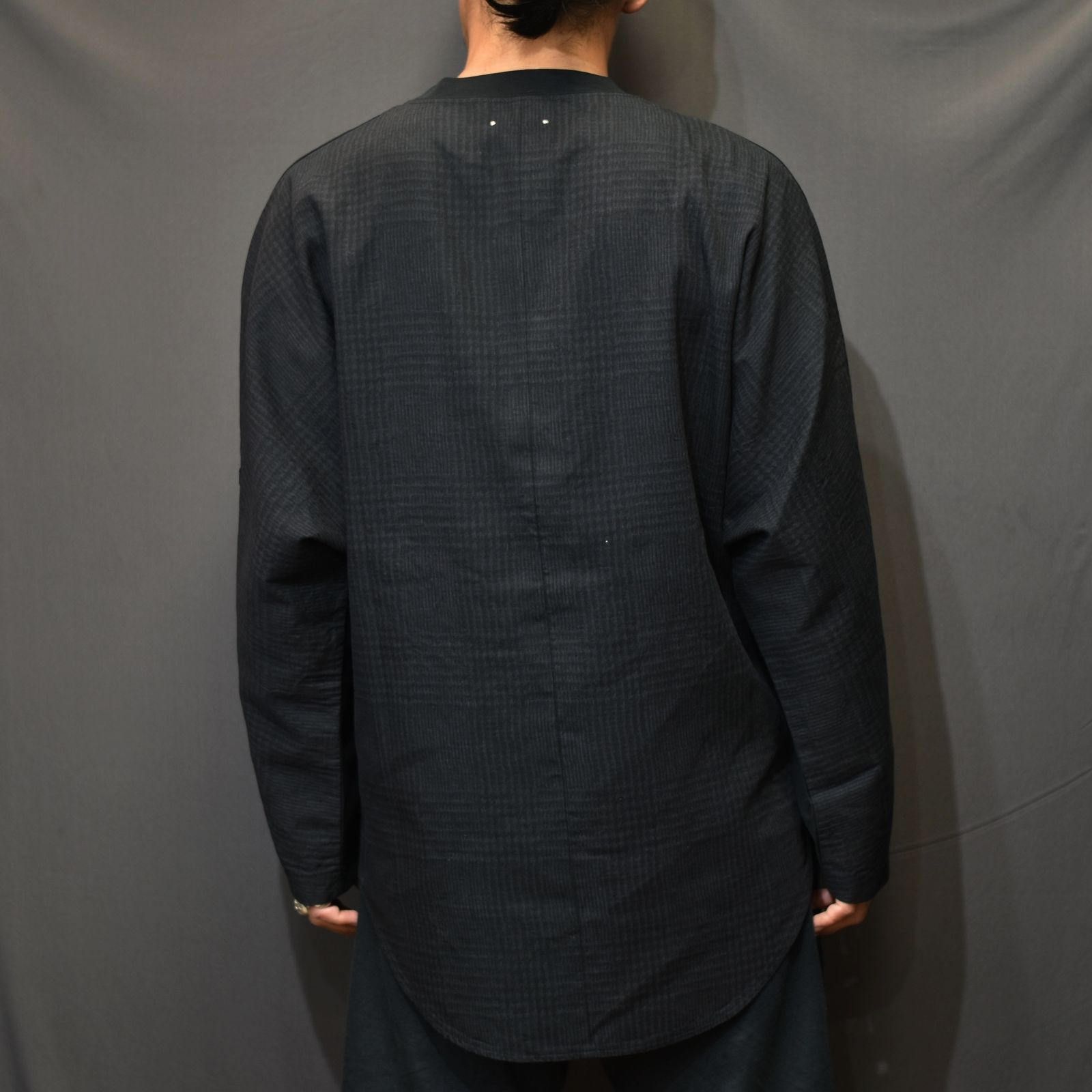 N.HOOLYWOO × MINEDENIM BD.Discharge Glen Check NHW LS TSH （BLACK） ロングスリーブ 長袖カットソー グレンチェック