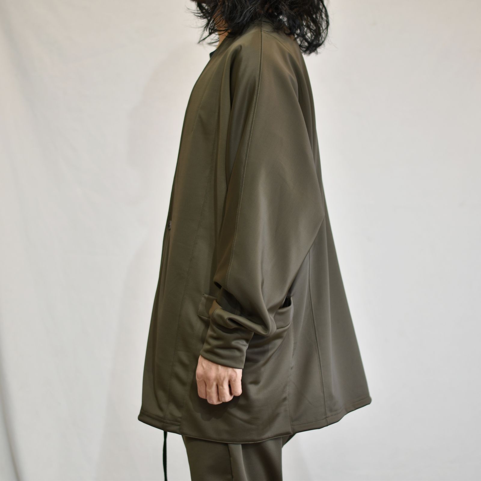 prasthana - tech jersey dolman sleeve cardigan (OLIVE) / ドルマン