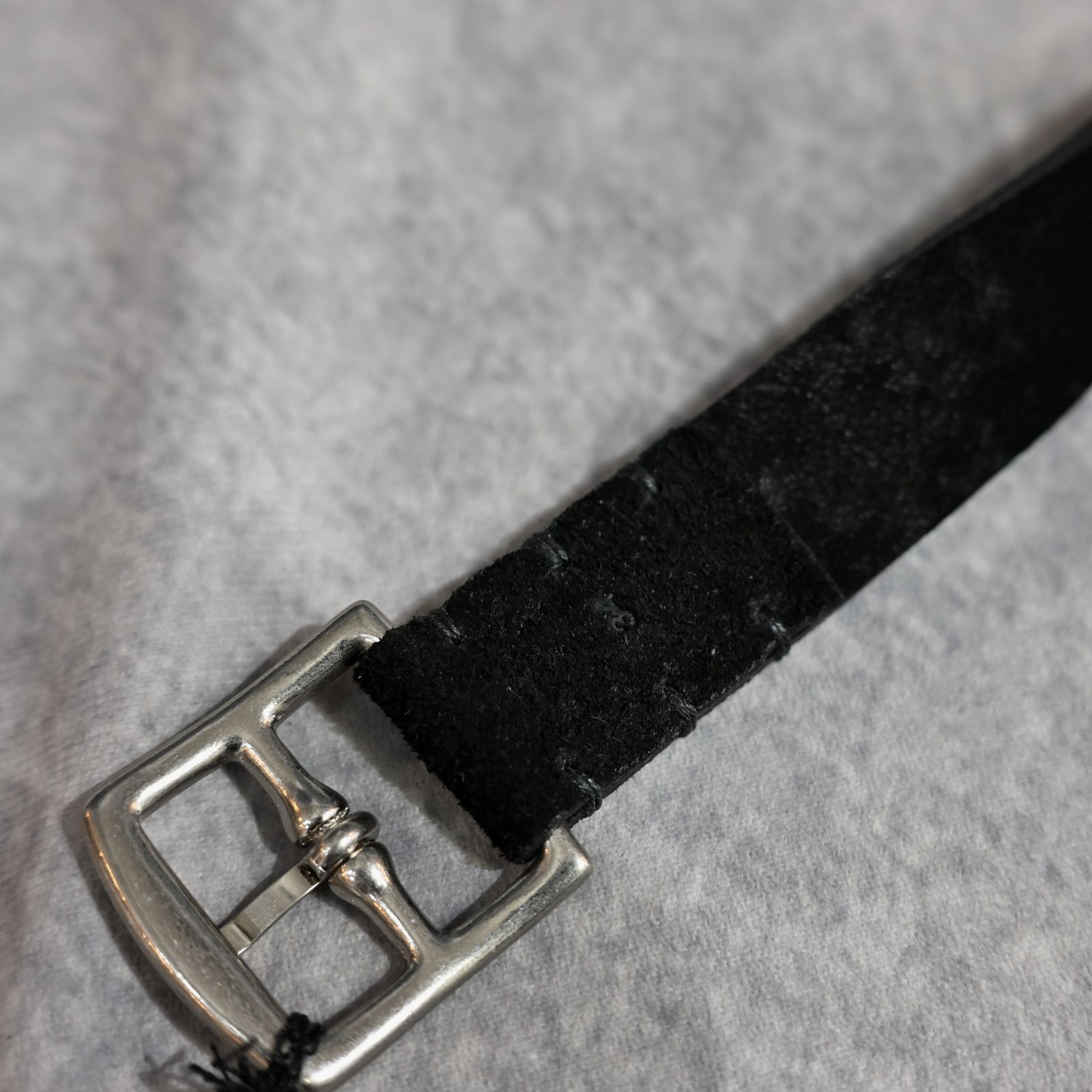 Thick Velour Blade-tip Studs Belt （BLK）｜ベロア 剣先スタッズ ベルト｜MDLBT001