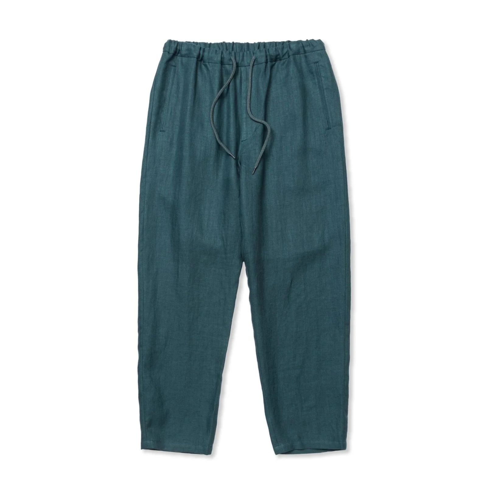 JAPAN LINEN HERRINGBONE EASY SLACKS (NAVY GREEN) / リネンヘリンボーンイージースラックス