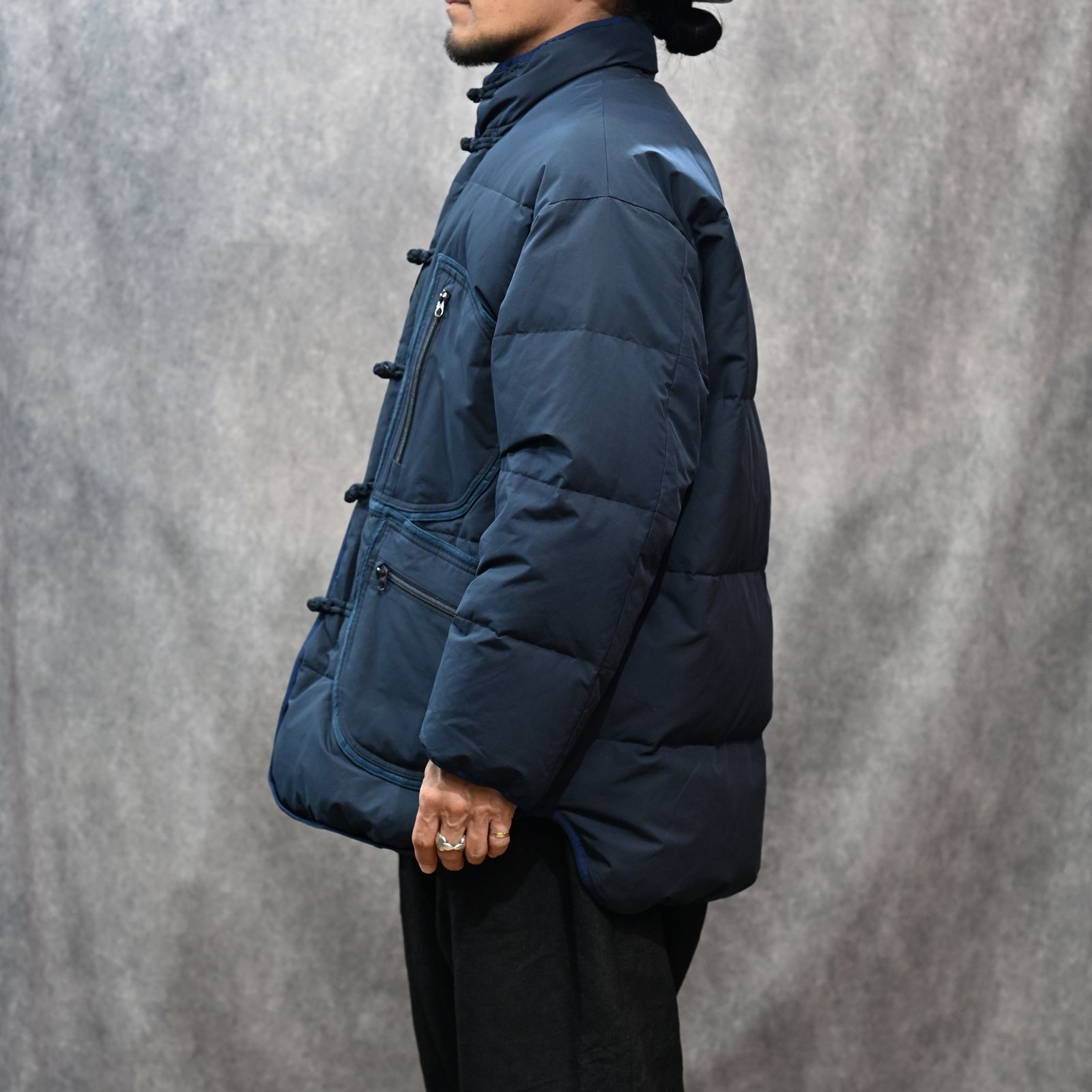 WEATHER CHINESE DOWN JACKET （NAVY）｜チャイナ ダウンジャケット （ネイビー） PC-026-2441-41