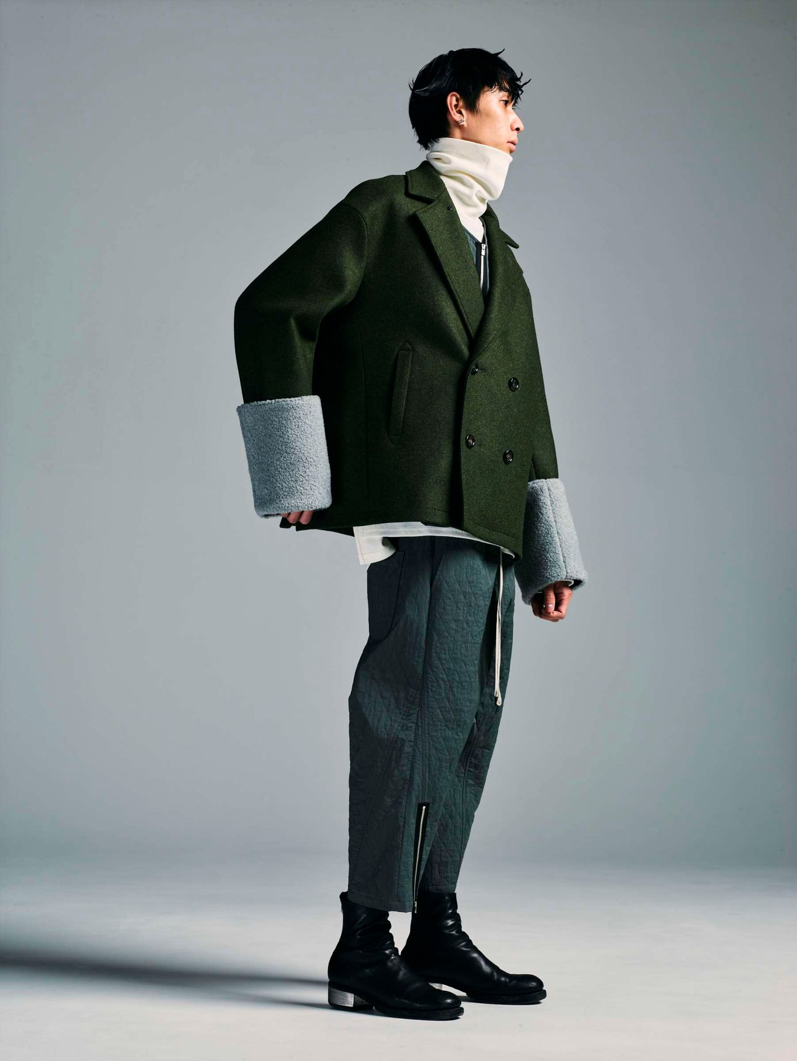 quilting passive pants (KHAKI GRAY) / キルティング パッシブ パンツ