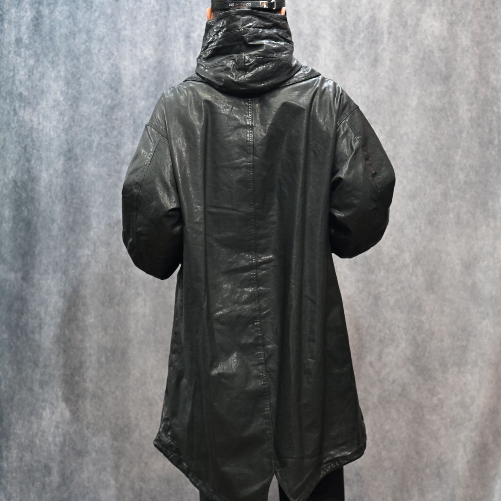 JAPANステア ミモザ鞣し製品染め モッズコート （BLACK）｜2176-01