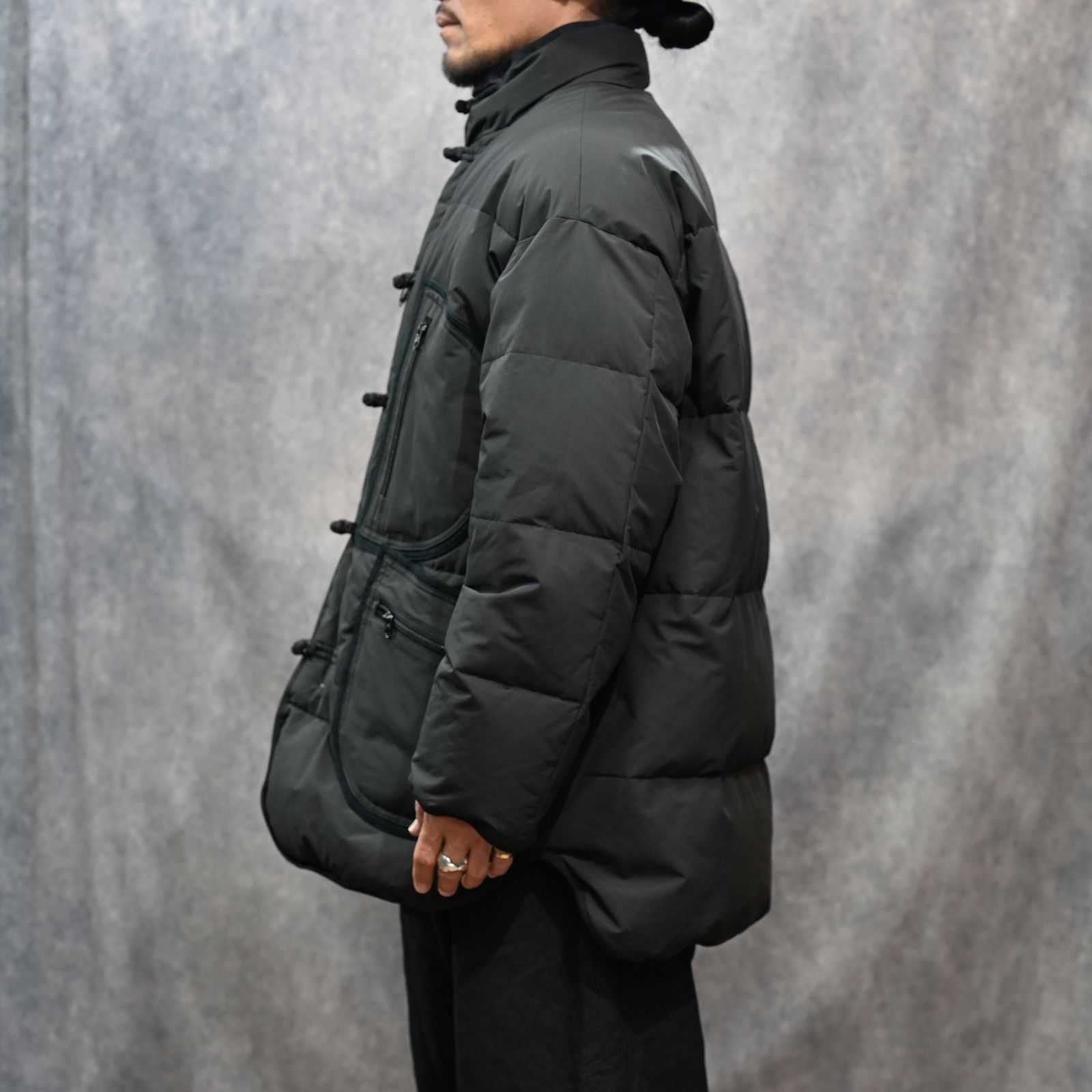 WEATHER CHINESE DOWN JACKET （BLACK）｜チャイナ ダウンジャケット （ブラック） PC-026-2441-10