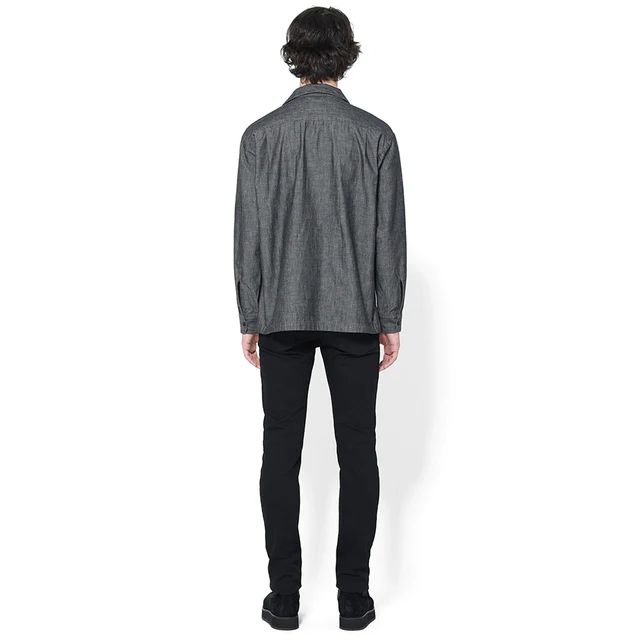 506 Chambray Open Collar L/S SH GRY