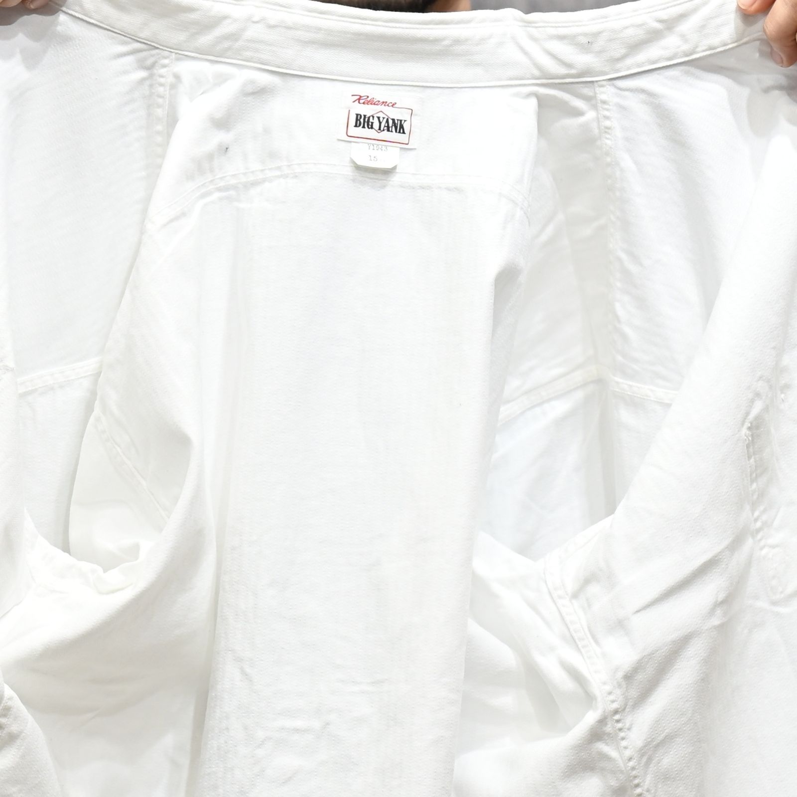 Y1943 L/W HBT SHIRT （WHITE）｜ヘリンボーンシャツ （ホワイト）