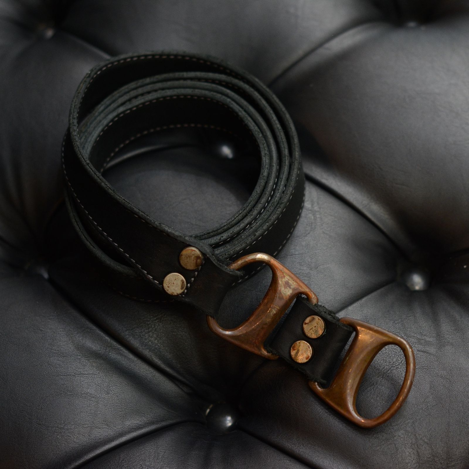 CALF LEATHER BELT D-RING NARROW LONG”