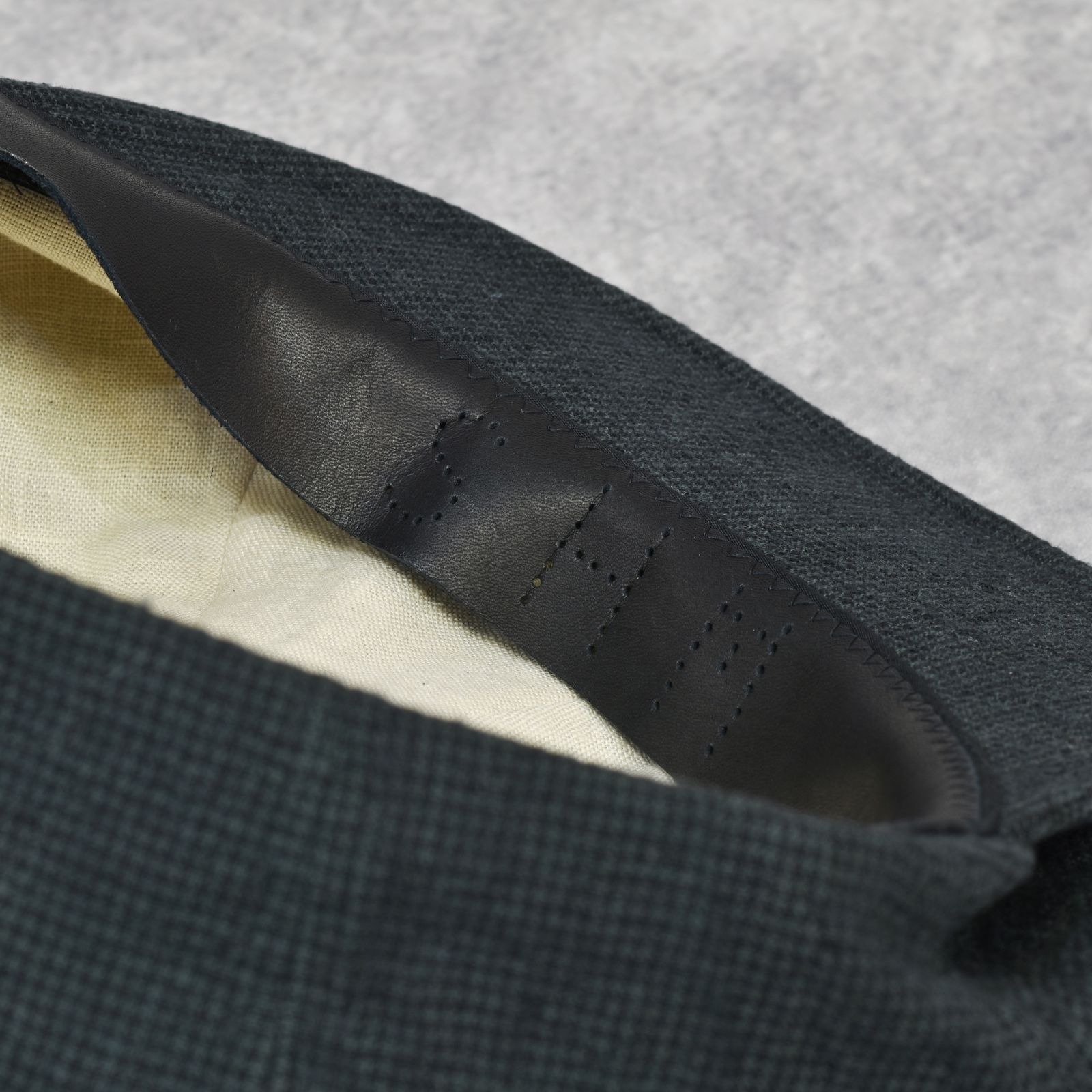 Linen Houndstooth Casquette "OLDBOY" (GREEN) / 千鳥格子 キャスケット
