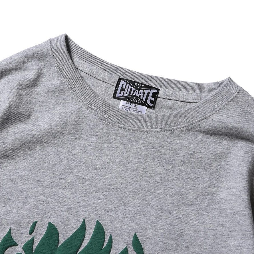 CUTRATE FLAME FLOCKY LOGO DROPSHOULDER S/S -T-SHIRT (MIX GRAY)