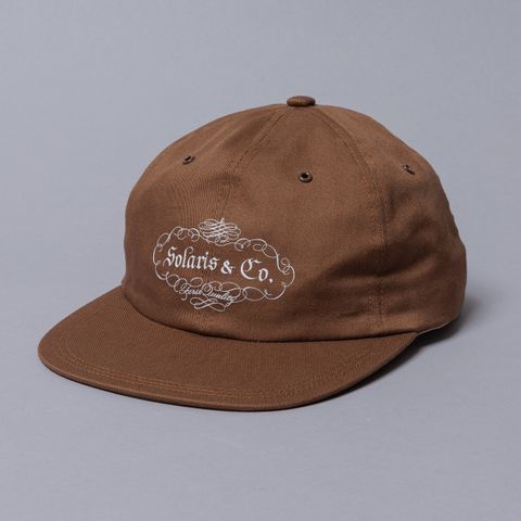 CALLIGRAPHY 6PANEL CAP "RUGGEDMAN" (BROWN) / カリグラフィー 6パネルキャップ