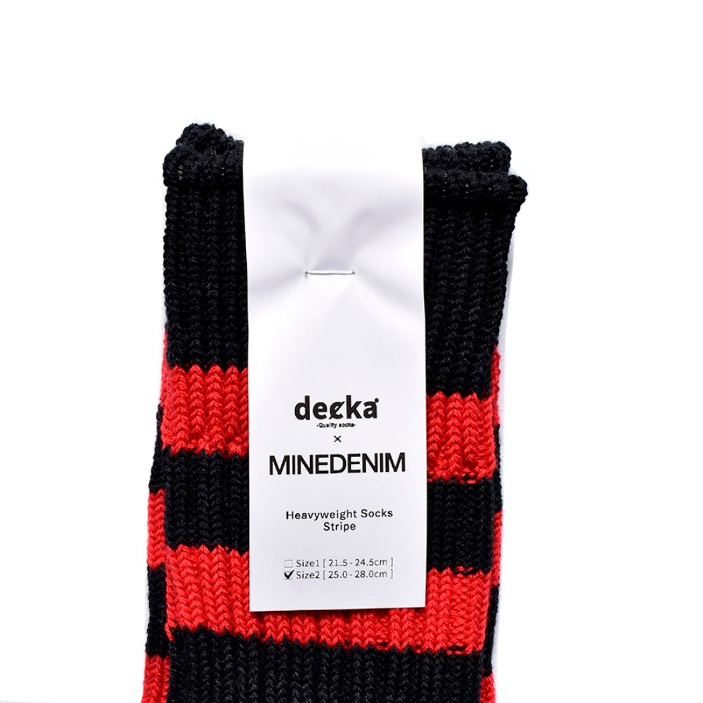 decka* MINEDENIM Border Rib SOX （RPT） /  ボーダーリブソックス （レッド）