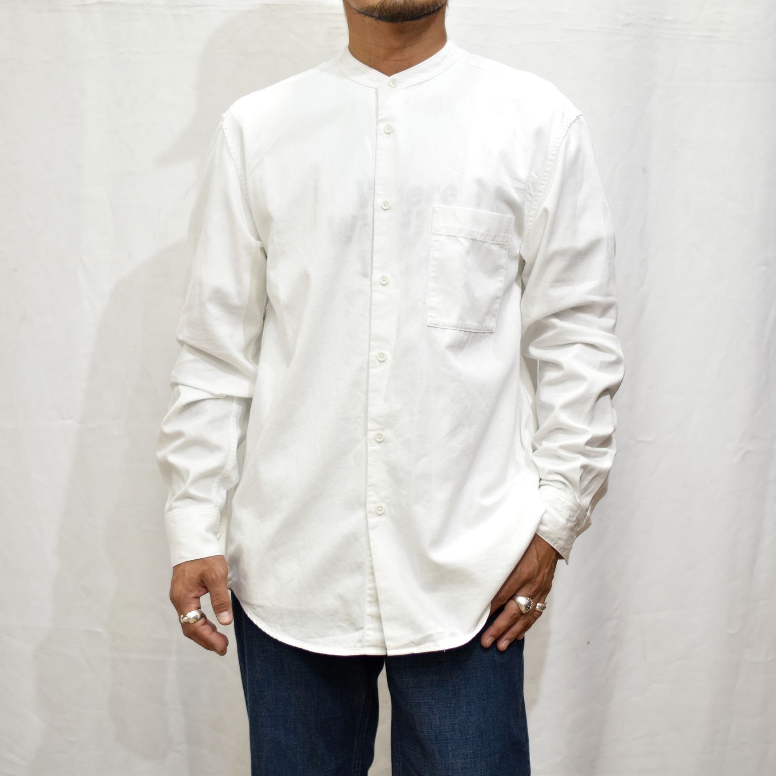 Band Collar OG. Denim Long SH (WHT)