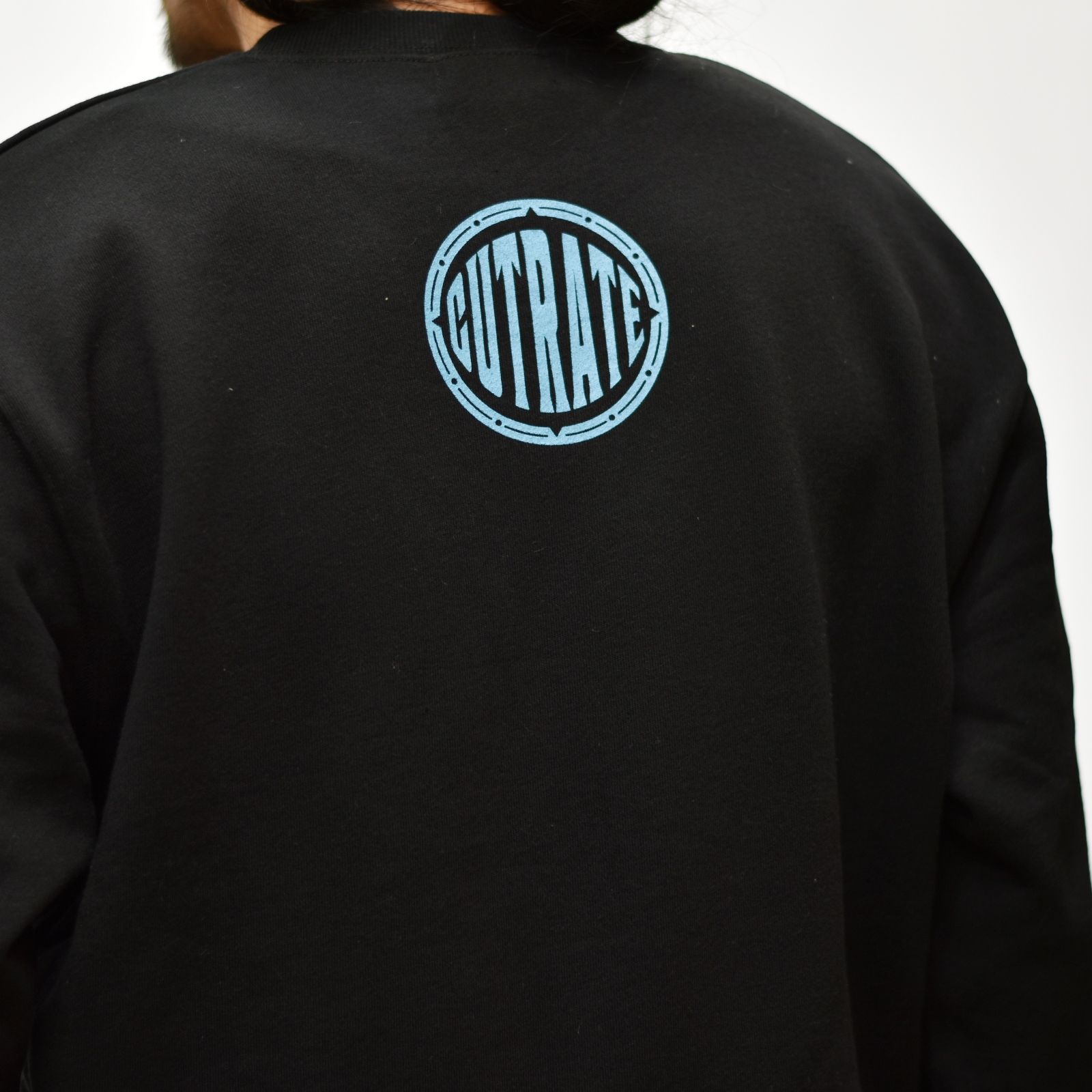 CUTRATE BEACH CITY CA L/S SWEAT SHIRT  (BLACK×BLUE)